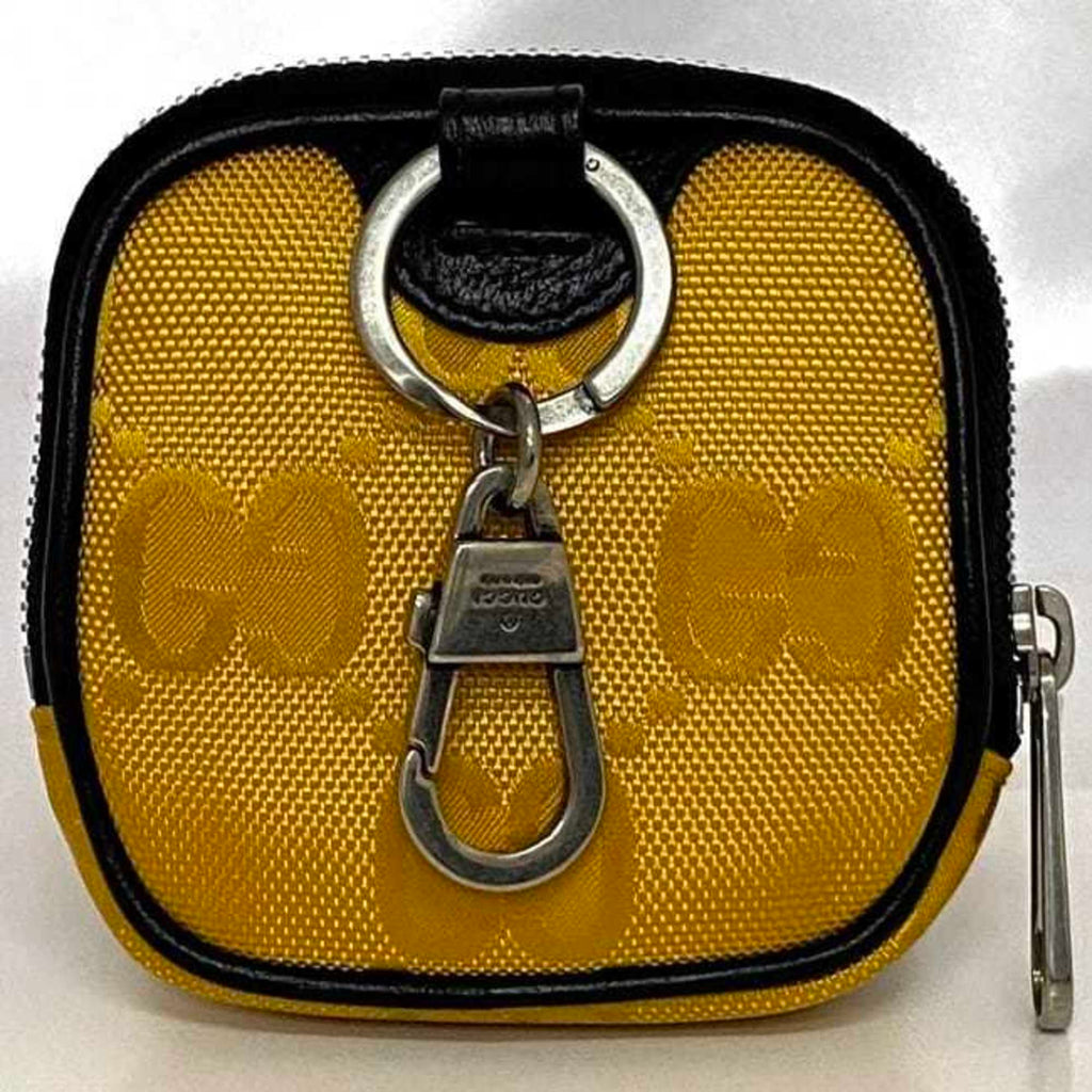 Charm Leather and Nylon Black and Yellow Handbag Charm