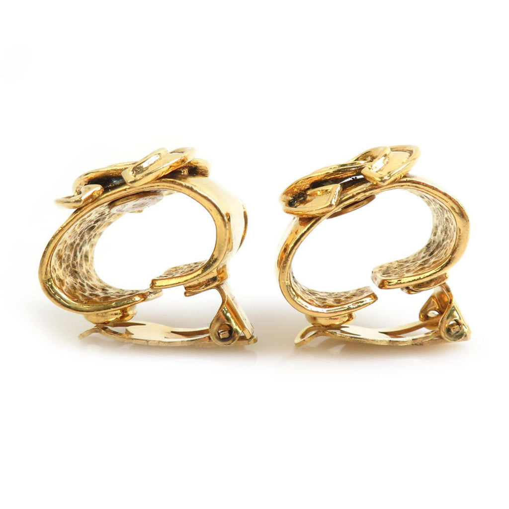 CC Logo Clip-On Earrings Gold-Tone Metal Gold-Tone Metal