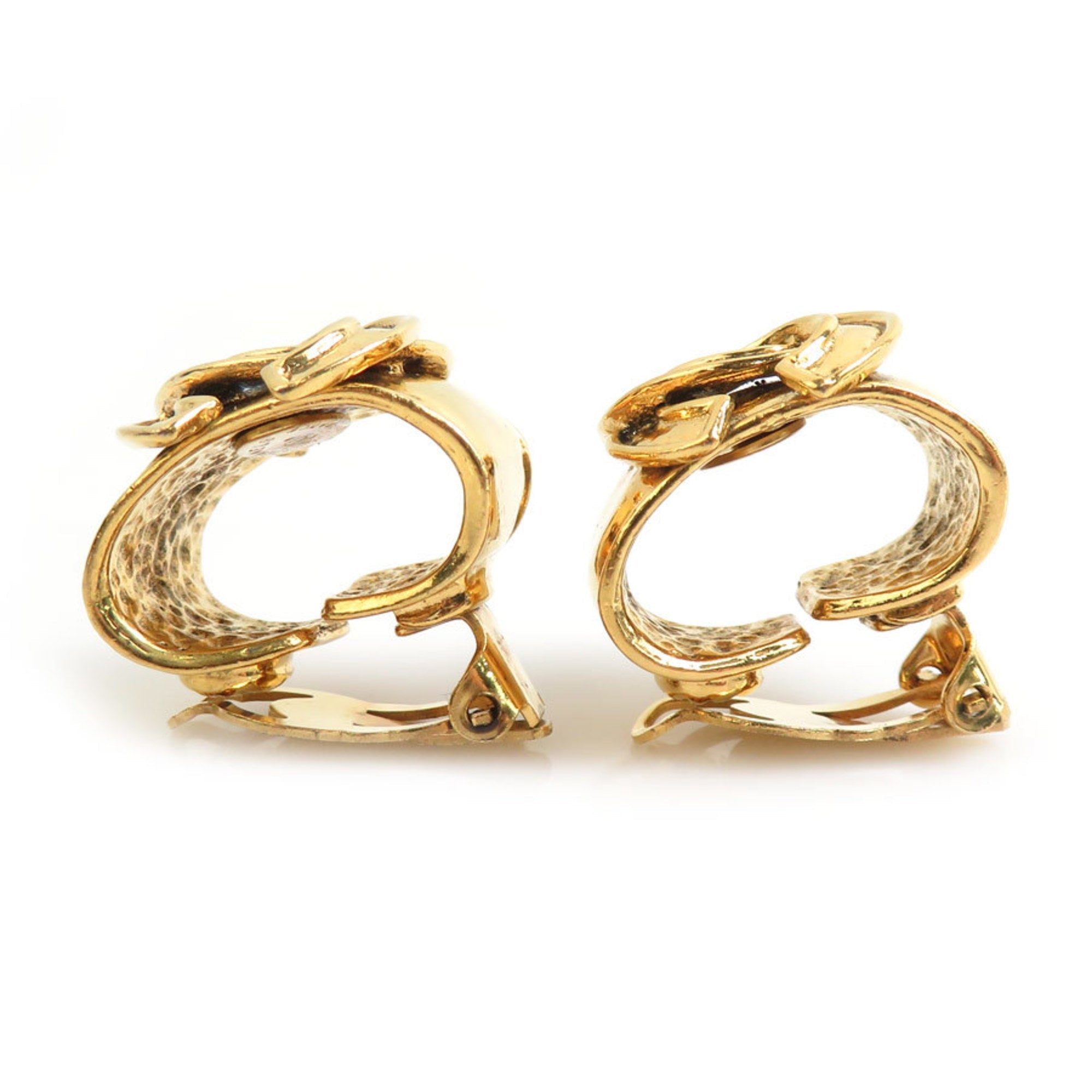 CC Logo Clip-On Earrings Gold-Tone Metal Gold-Tone Metal