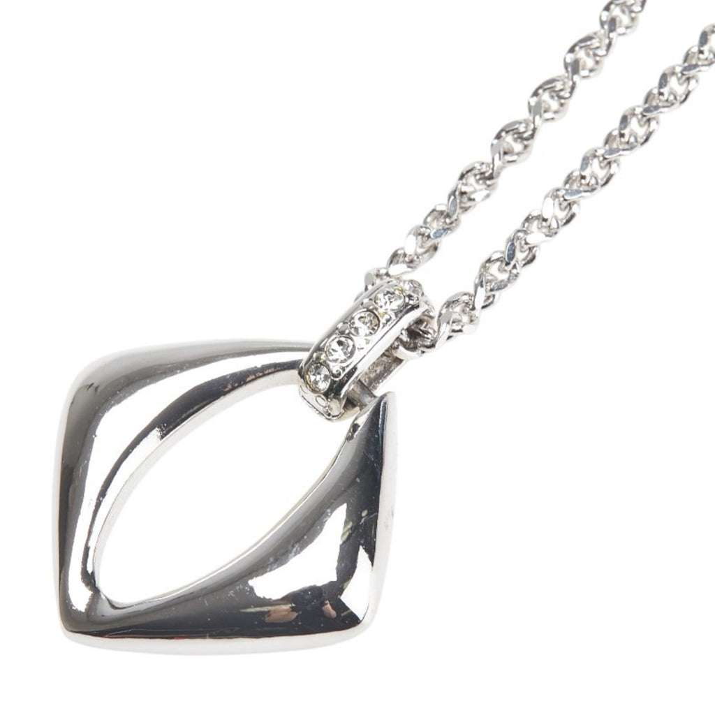 Pendant Necklace Silver Metal with Rhinestone