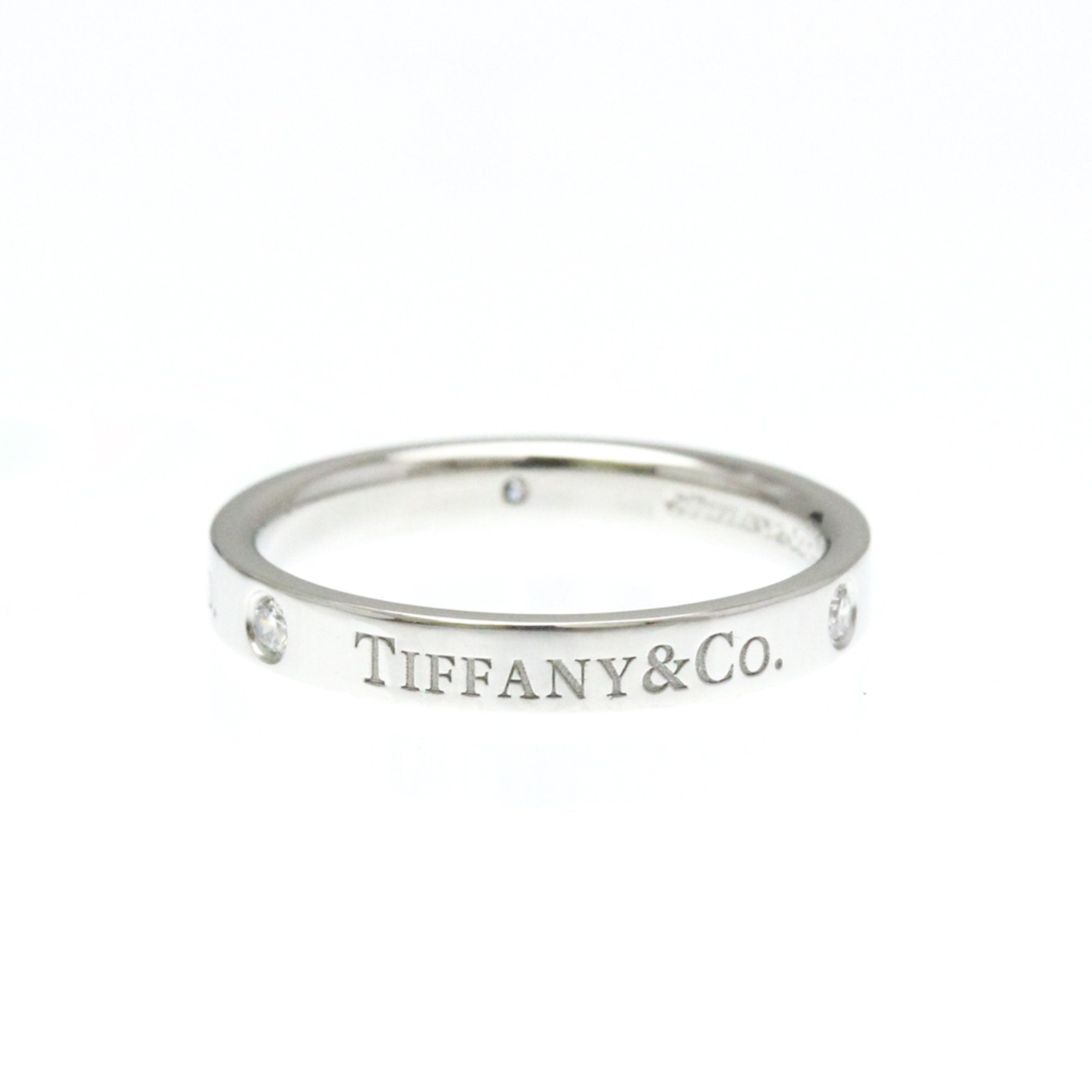 Flat Band Ring Platinum with Diamond