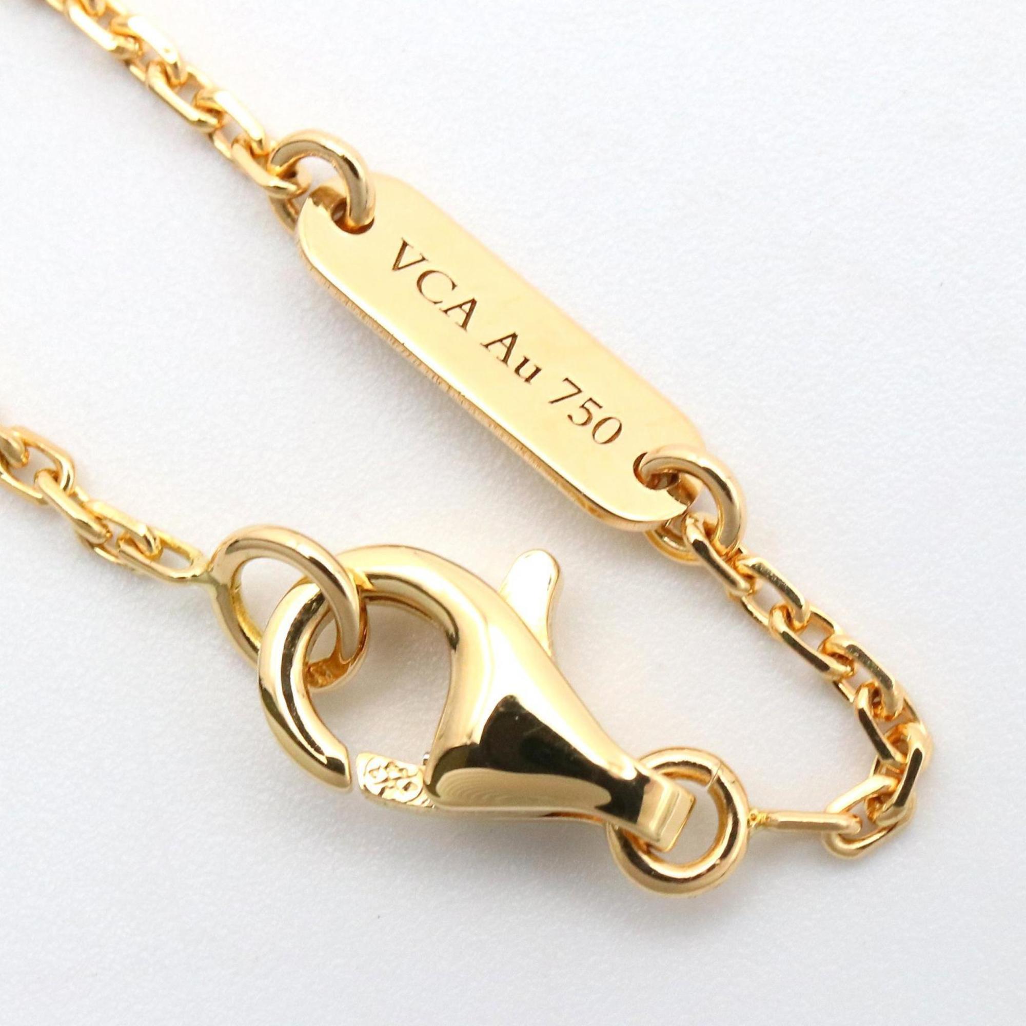 Vintage Alhambra Pendant Necklace 18K Yellow Gold and Onyx