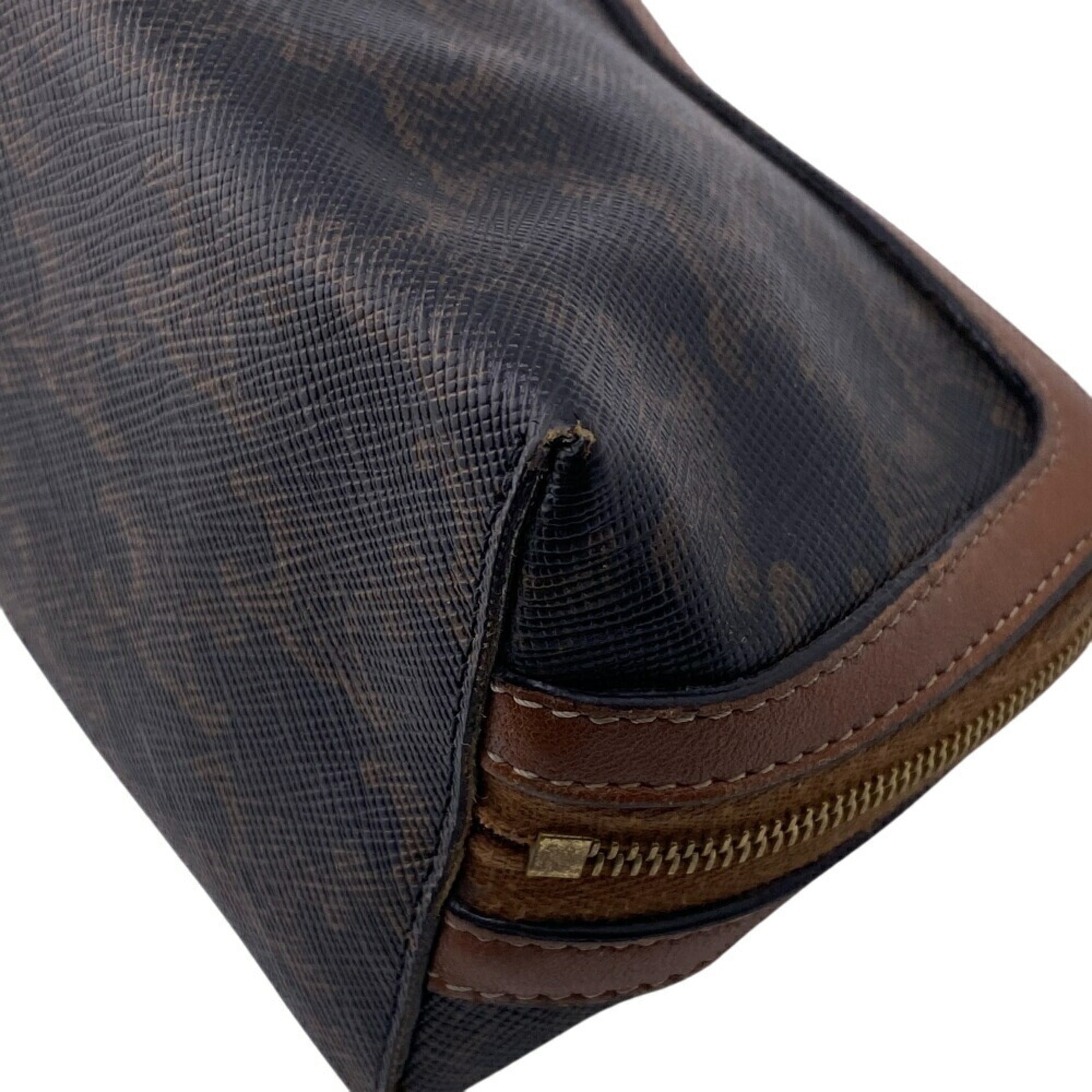 Zip Around Chain Clutch Triomphe Coated Canvas