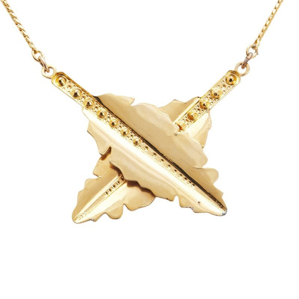 Pendant Necklace Gold With Rhinestone