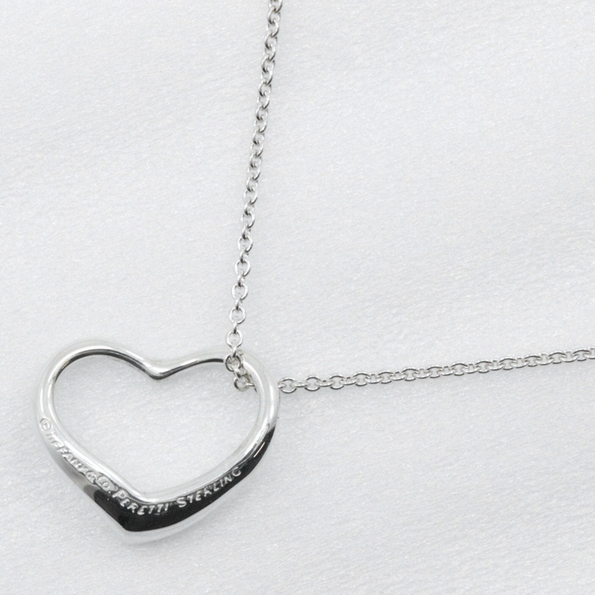 Open Heart Pendant Necklace Sterling Silver 21mm