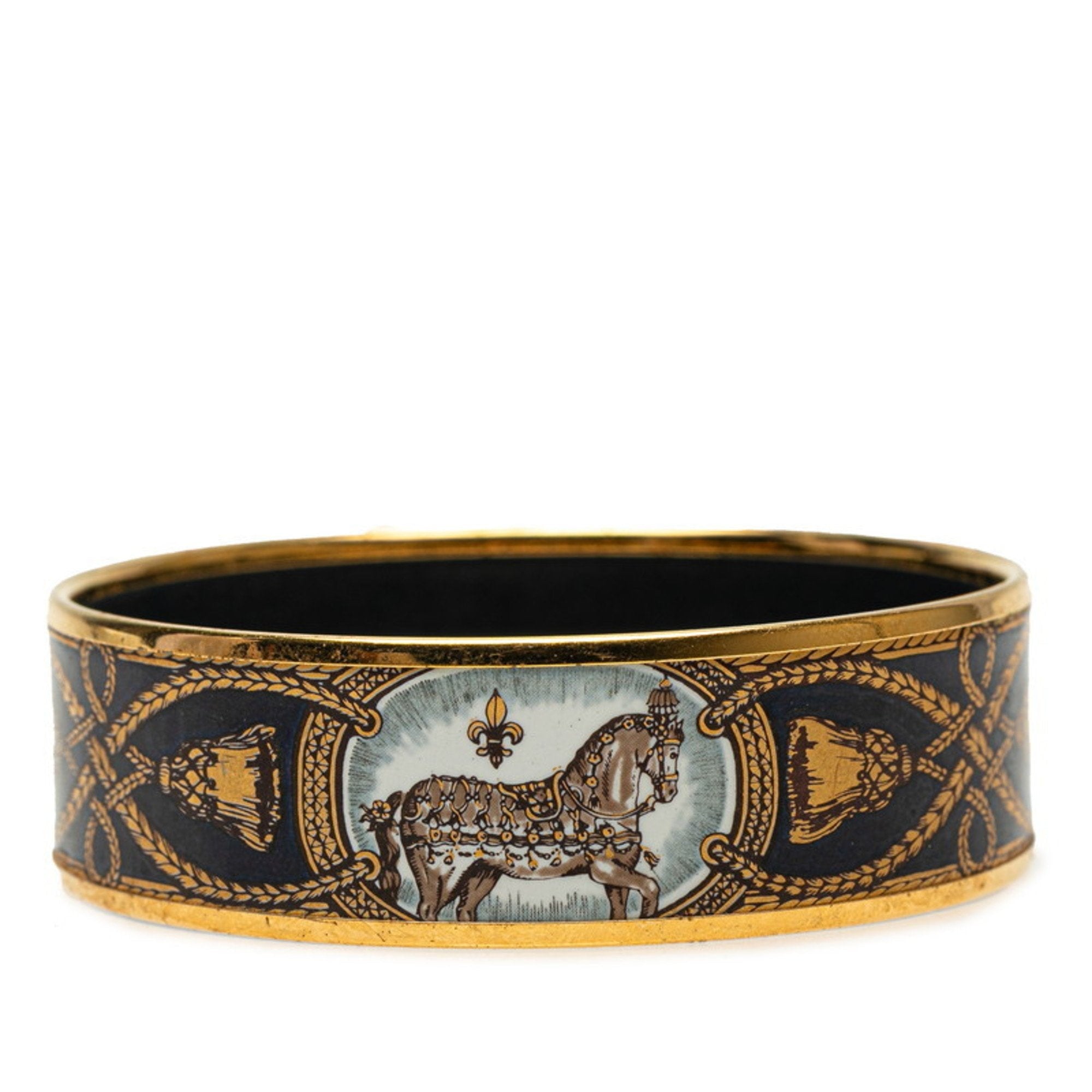 Cloisonné And Enamel Bracelet Black Gold Multicolor