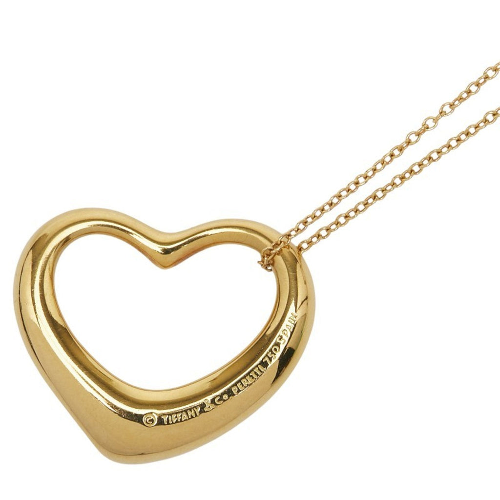 Open Heart Pendant Necklace 18K Yellow Gold 23mm