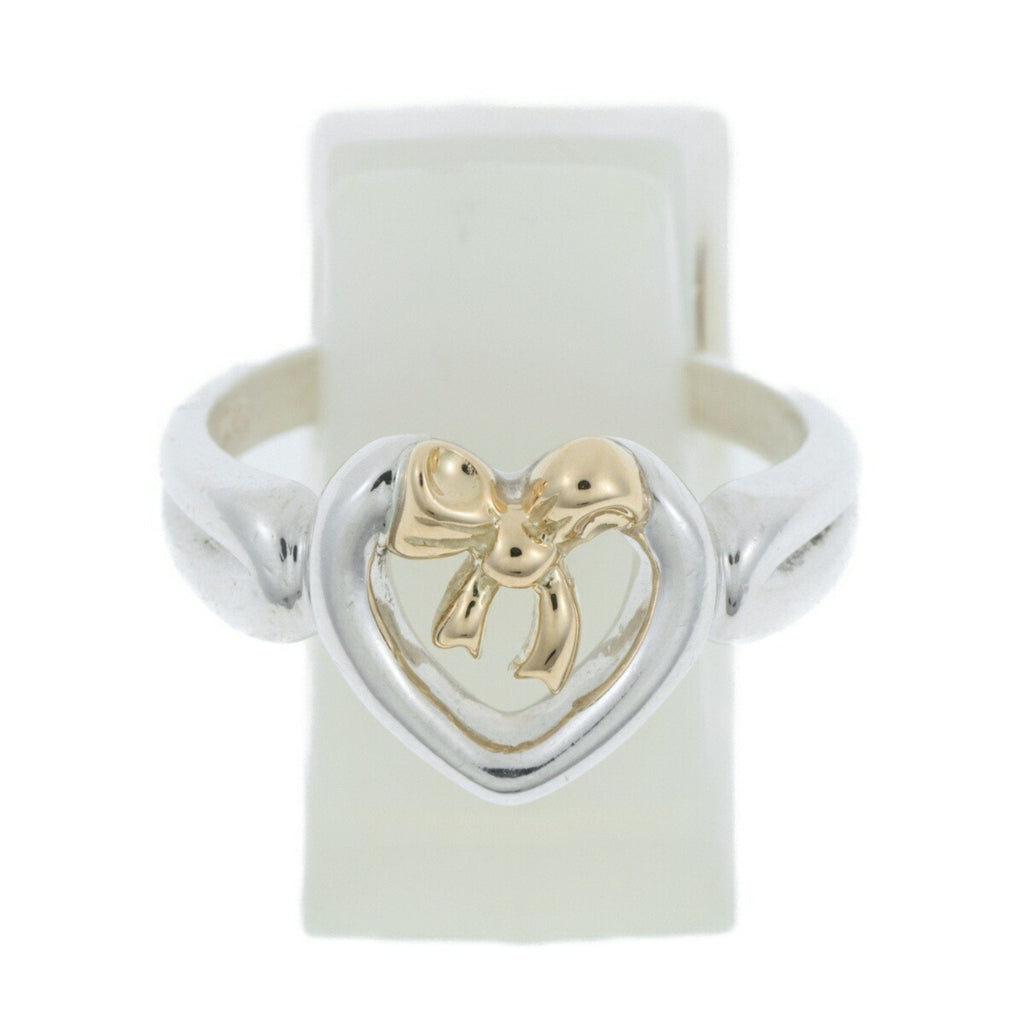 Ribbon Heart Ring 18K Gold and Sterling Silver