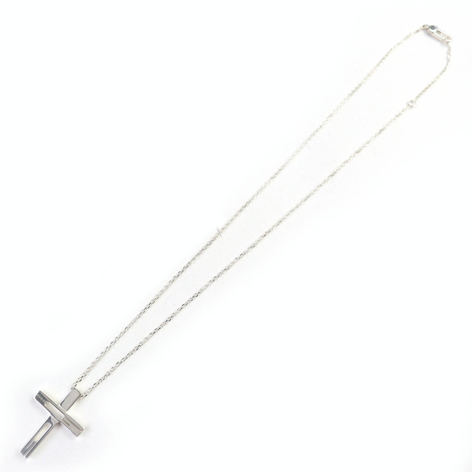 Cutout Cross Pendant Necklace Sterling Silver