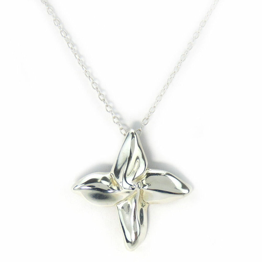 Poinsettia Pendant Necklace Sterling Silver