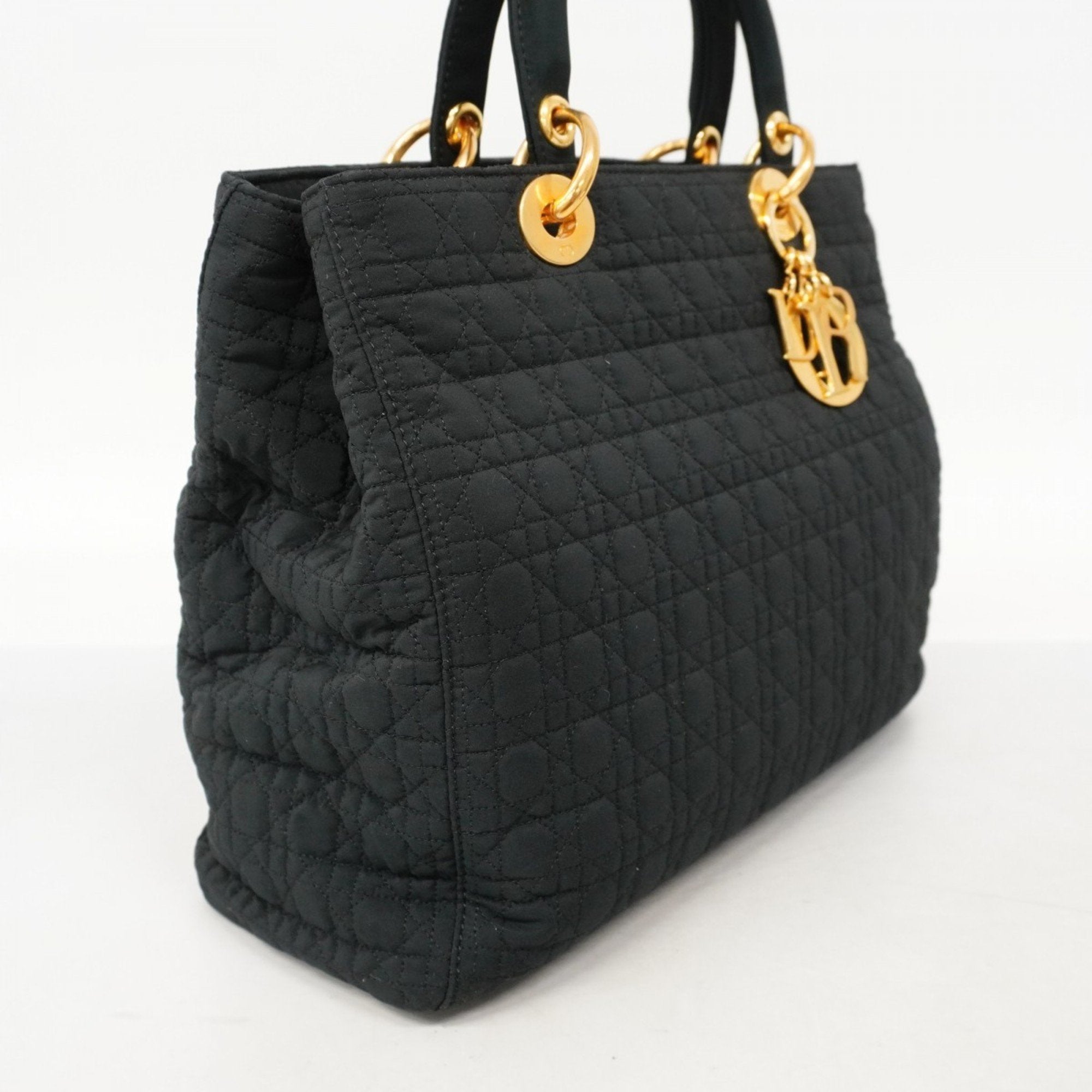 Vintage Lady Dior Bag Cannage Quilt Nylon Large