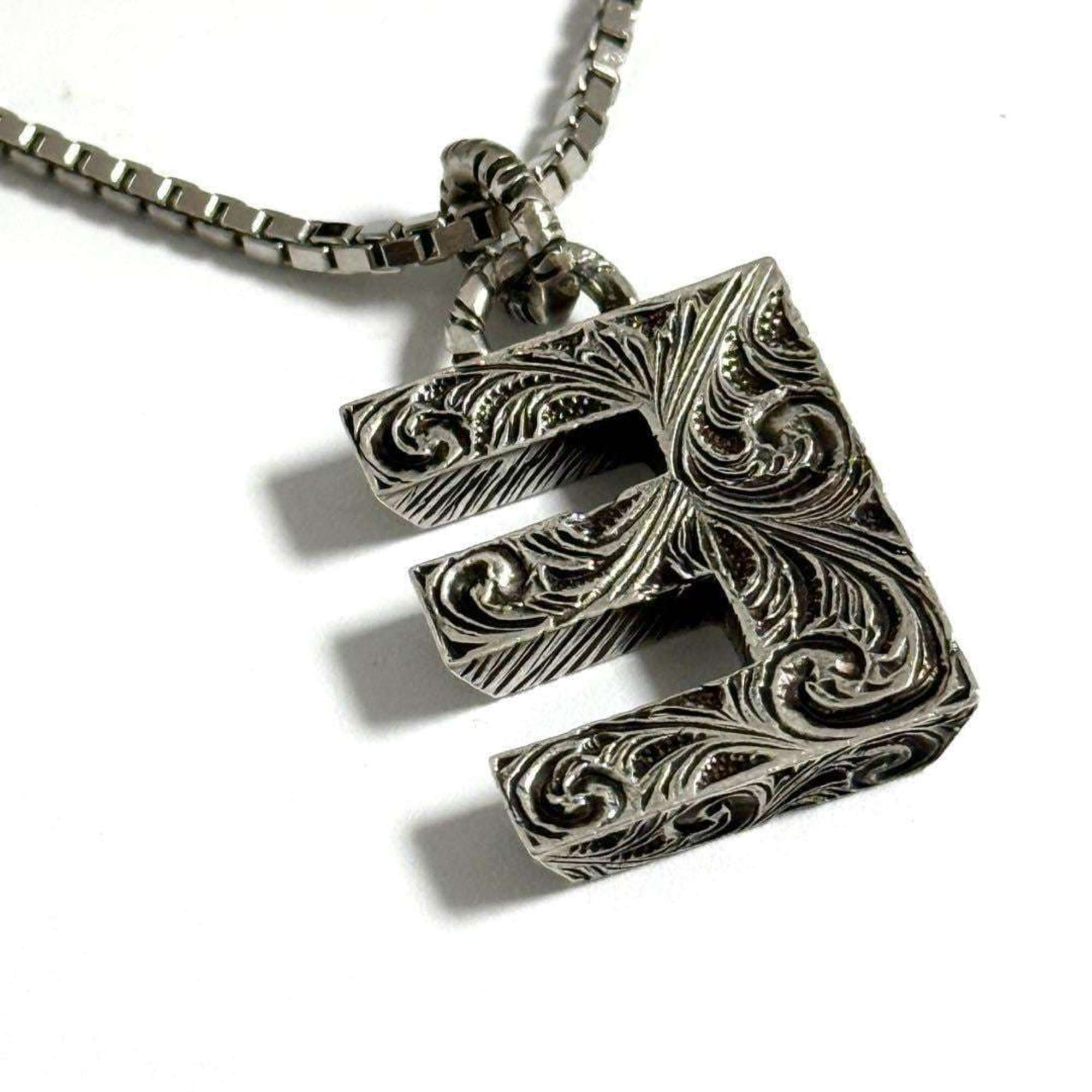 Alphabet Pendant Necklace Sterling Silver Initial E