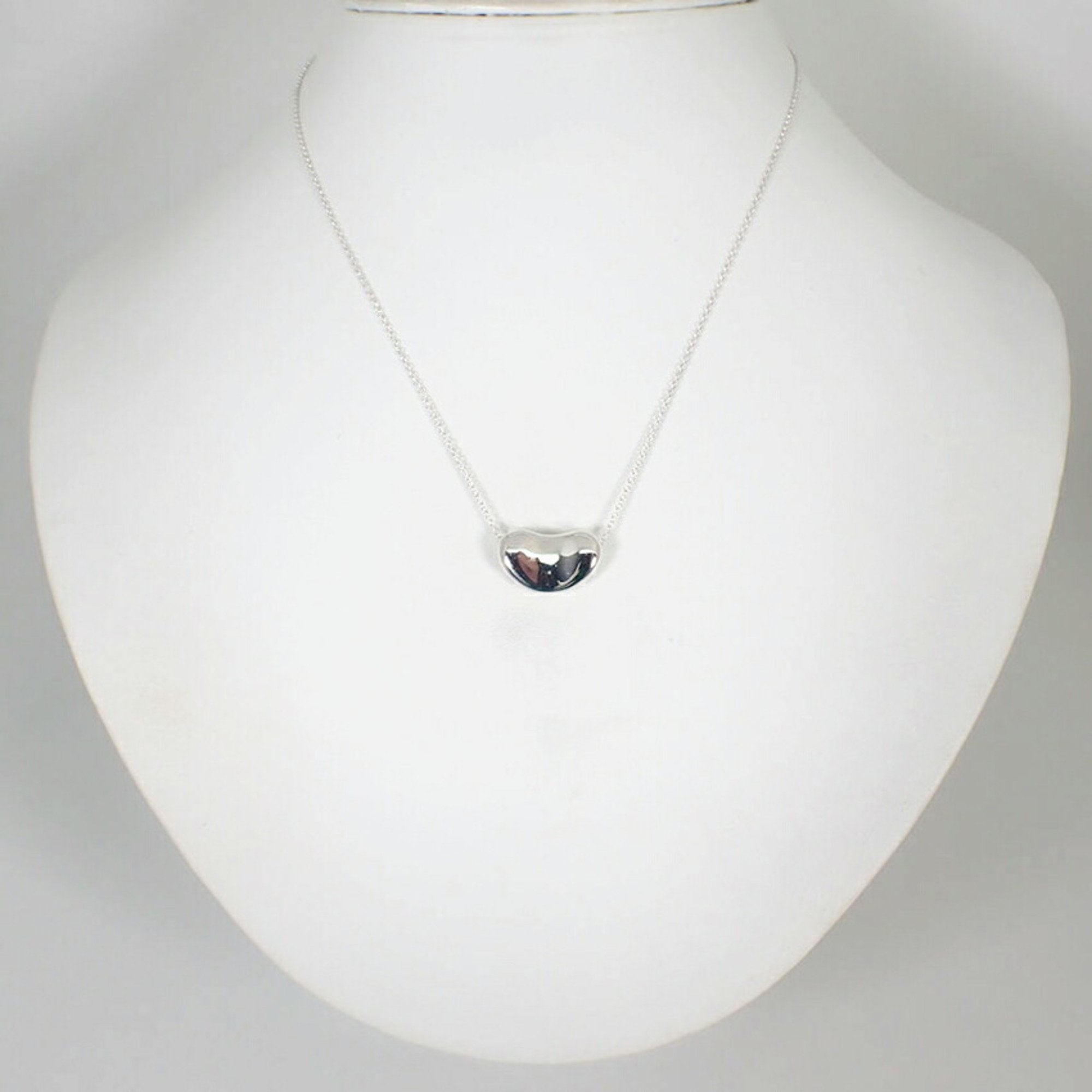 Bean Pendant Necklace Sterling Silver 11mm