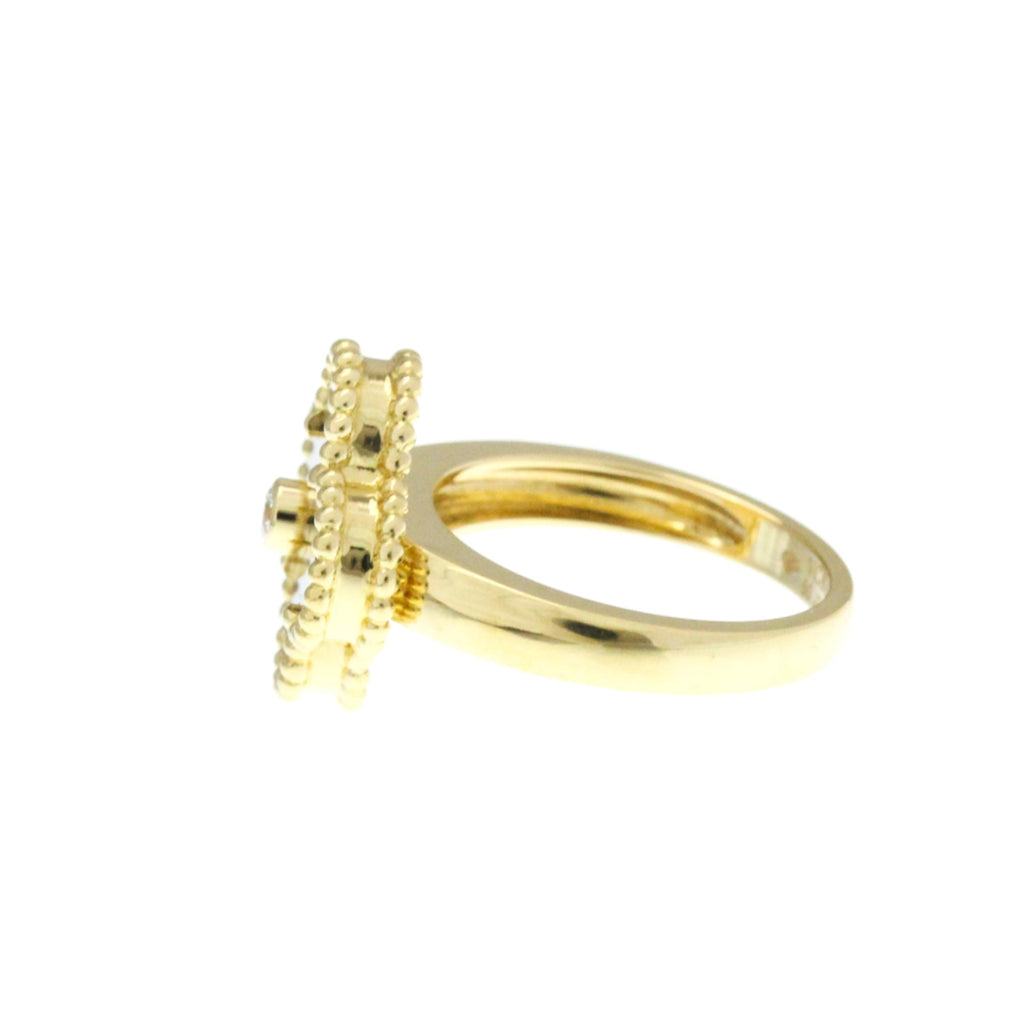 Vintage Alhambra Ring 18K Yellow Gold and Onyx