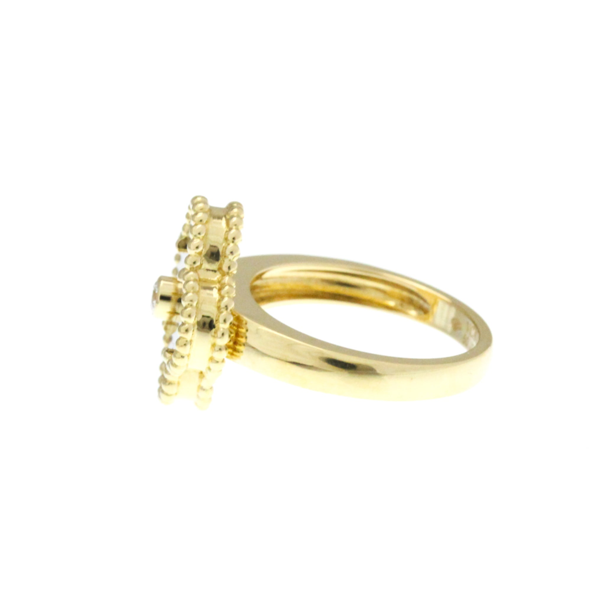 Vintage Alhambra Ring 18K Yellow Gold and Onyx