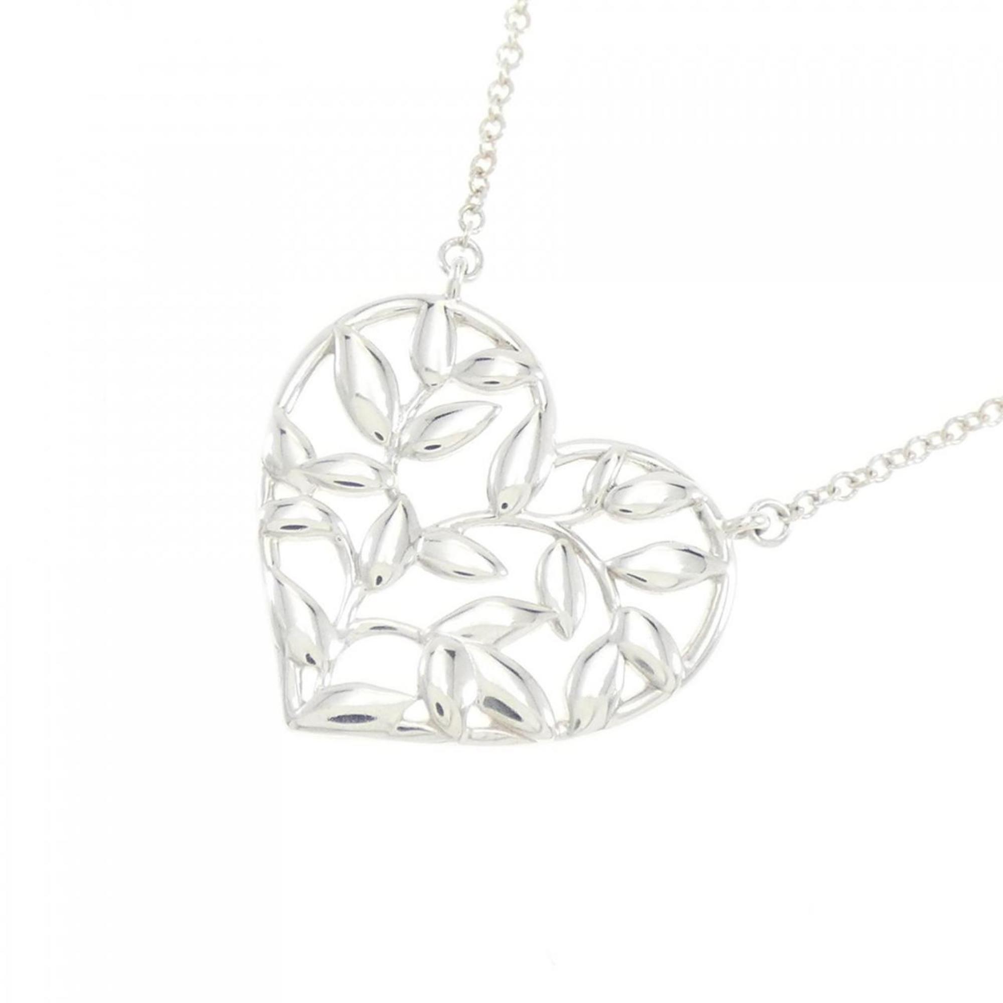 Olive Leaf Pendant Necklace Sterling Silver