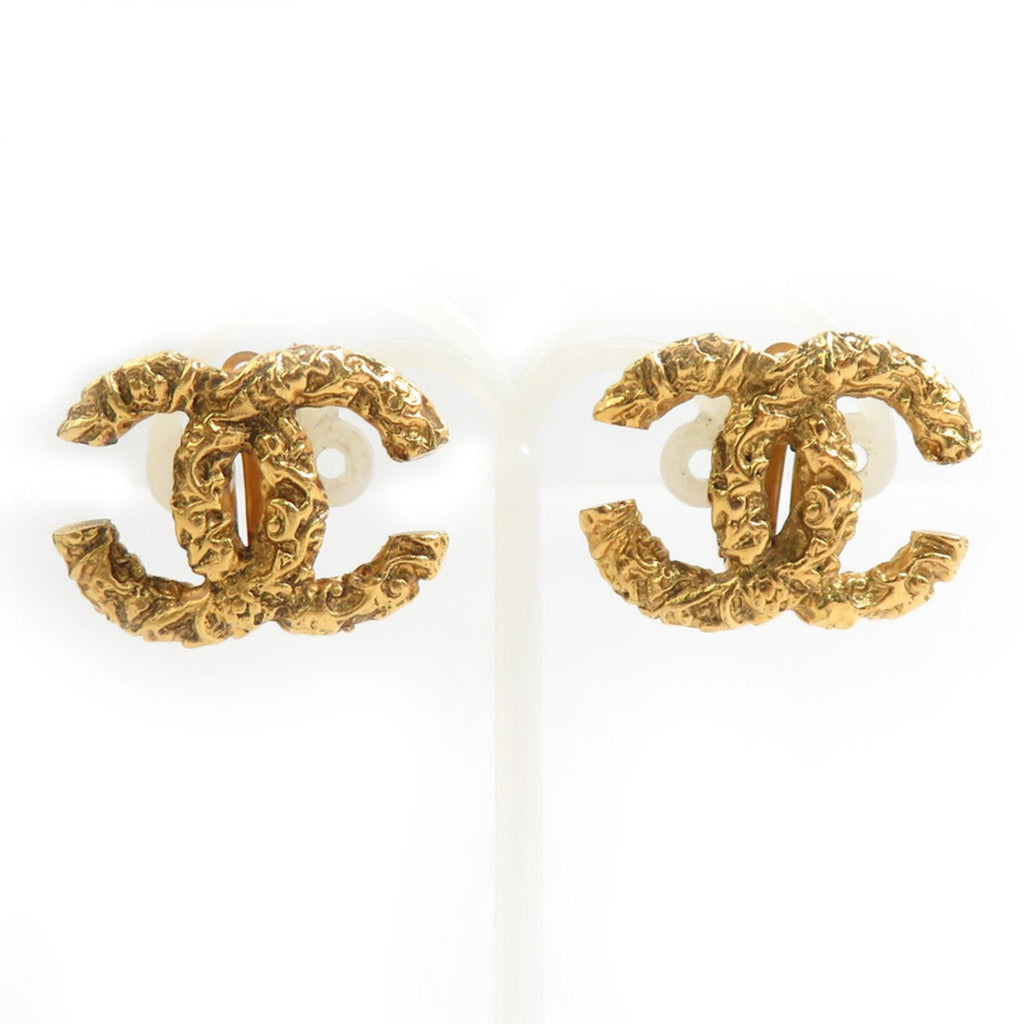 CC Logo Clip-On Earrings Gold-Tone Metal Gold-Tone Metal
