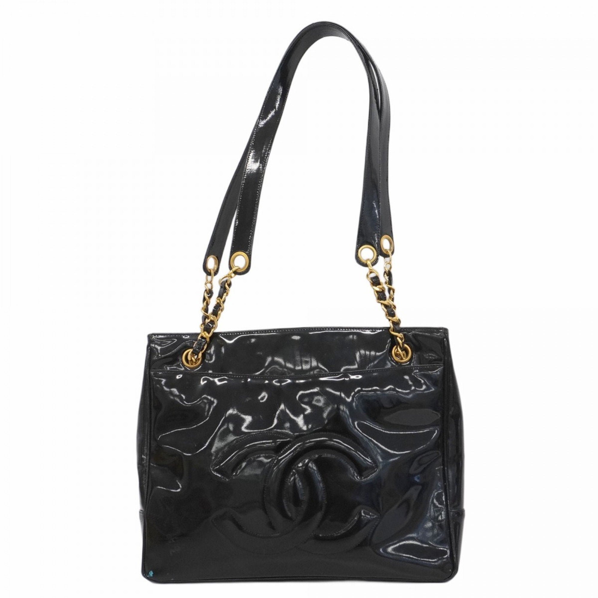 Vintage Timeless Chain Shoulder Bag Patent Medium