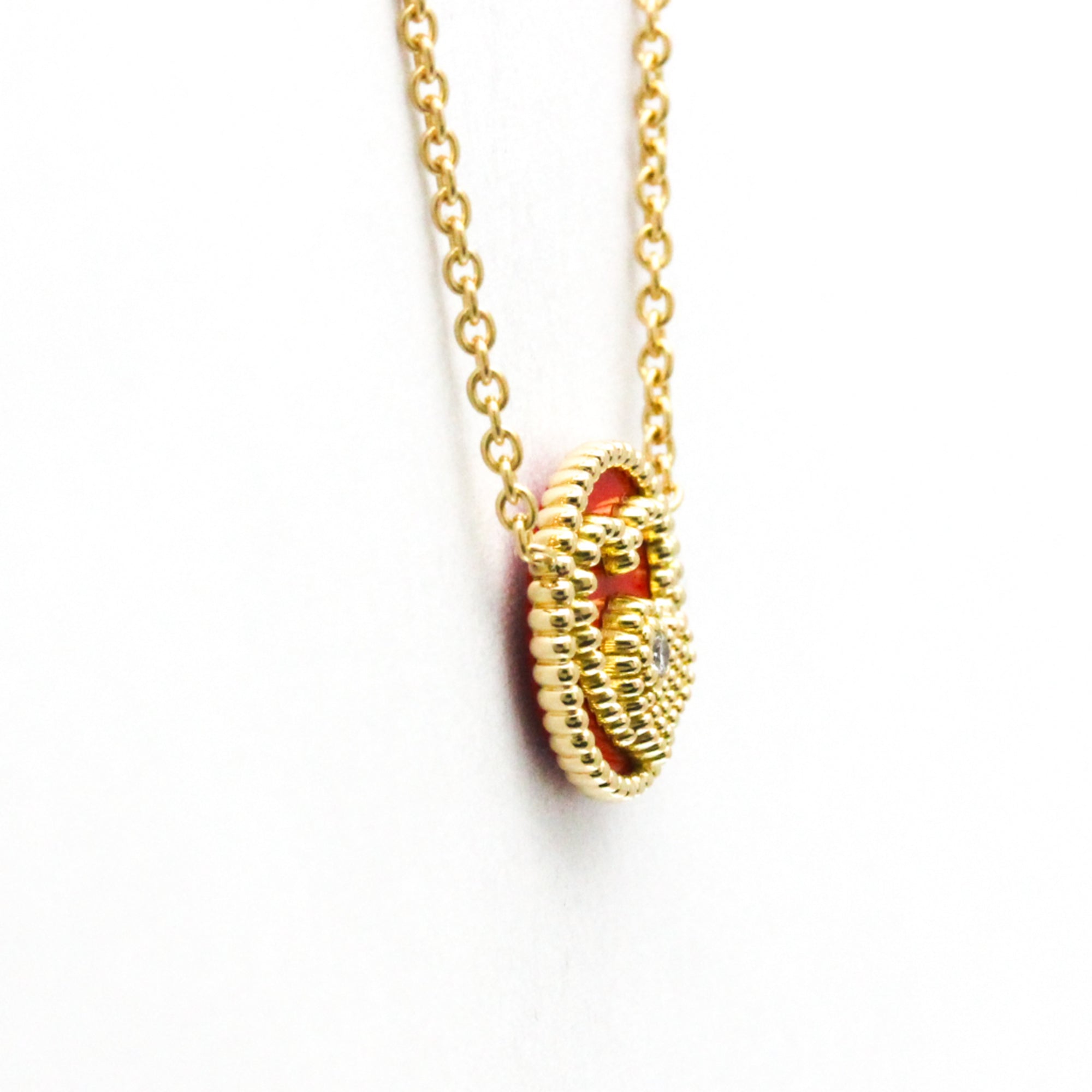 Pendant Necklace 18K Yellow Gold with Carnelian