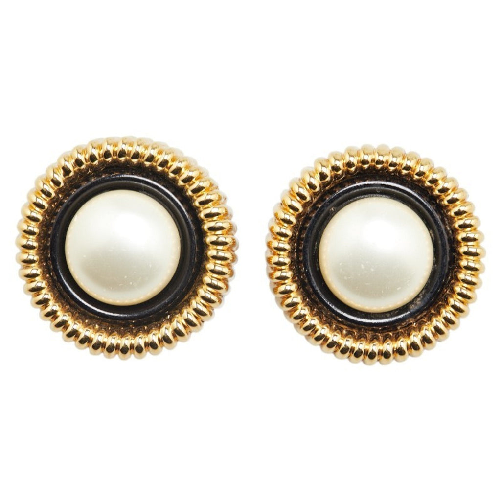 Pearl Clip-On Earrings Pearl and Gold