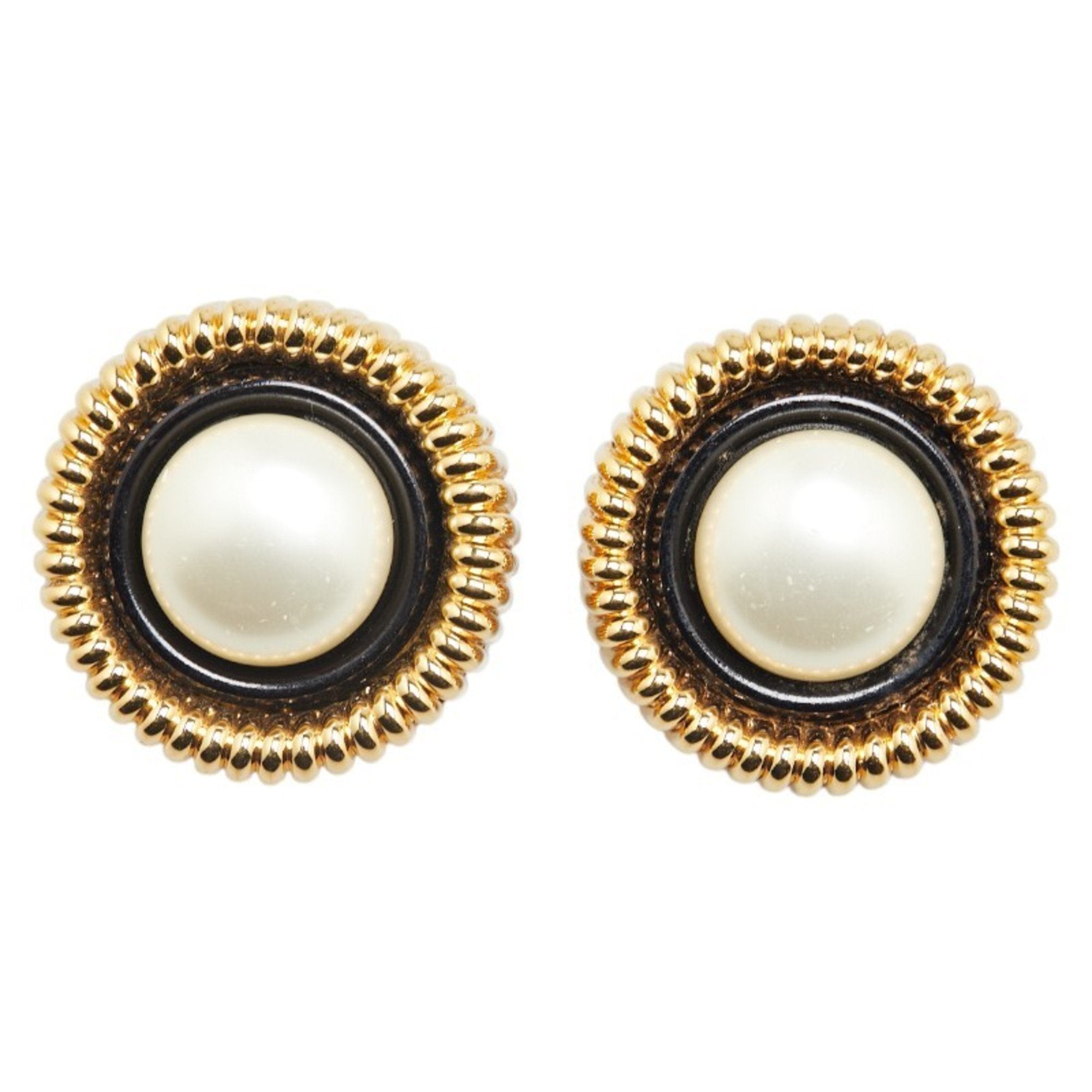 Pearl Clip-On Earrings Pearl and Gold