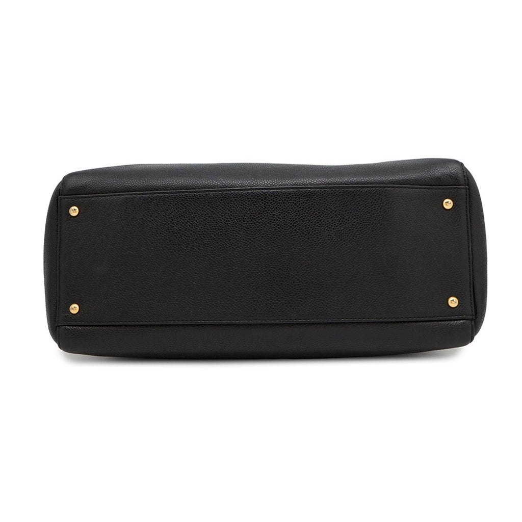 Vintage Timeless Zip Tote Caviar Medium