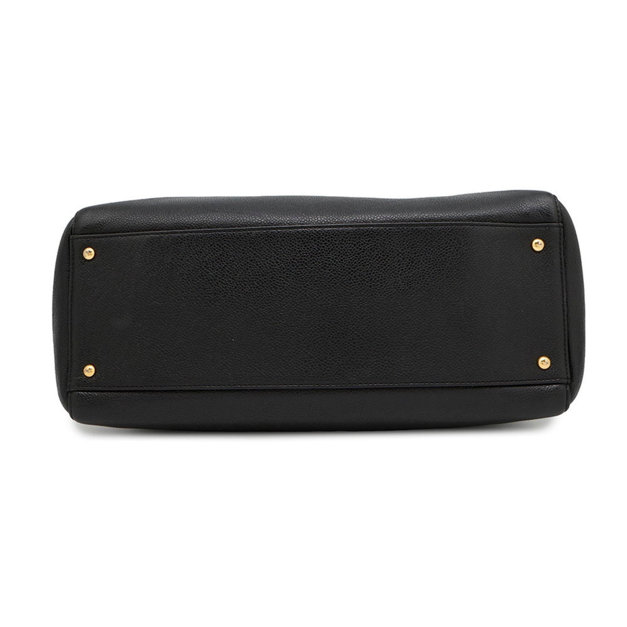 Vintage Timeless Zip Tote Caviar Medium