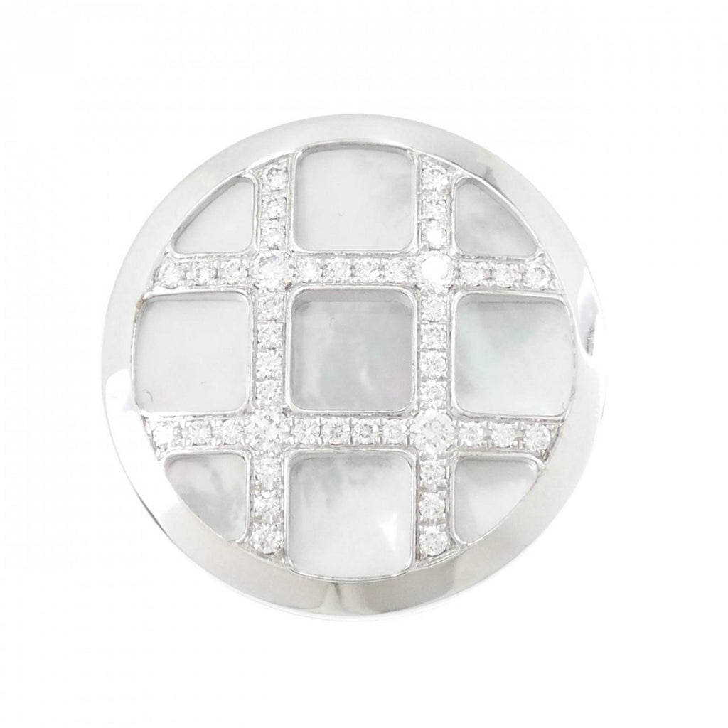 Ring 18K White Gold with Diamond and Mother of Pearl