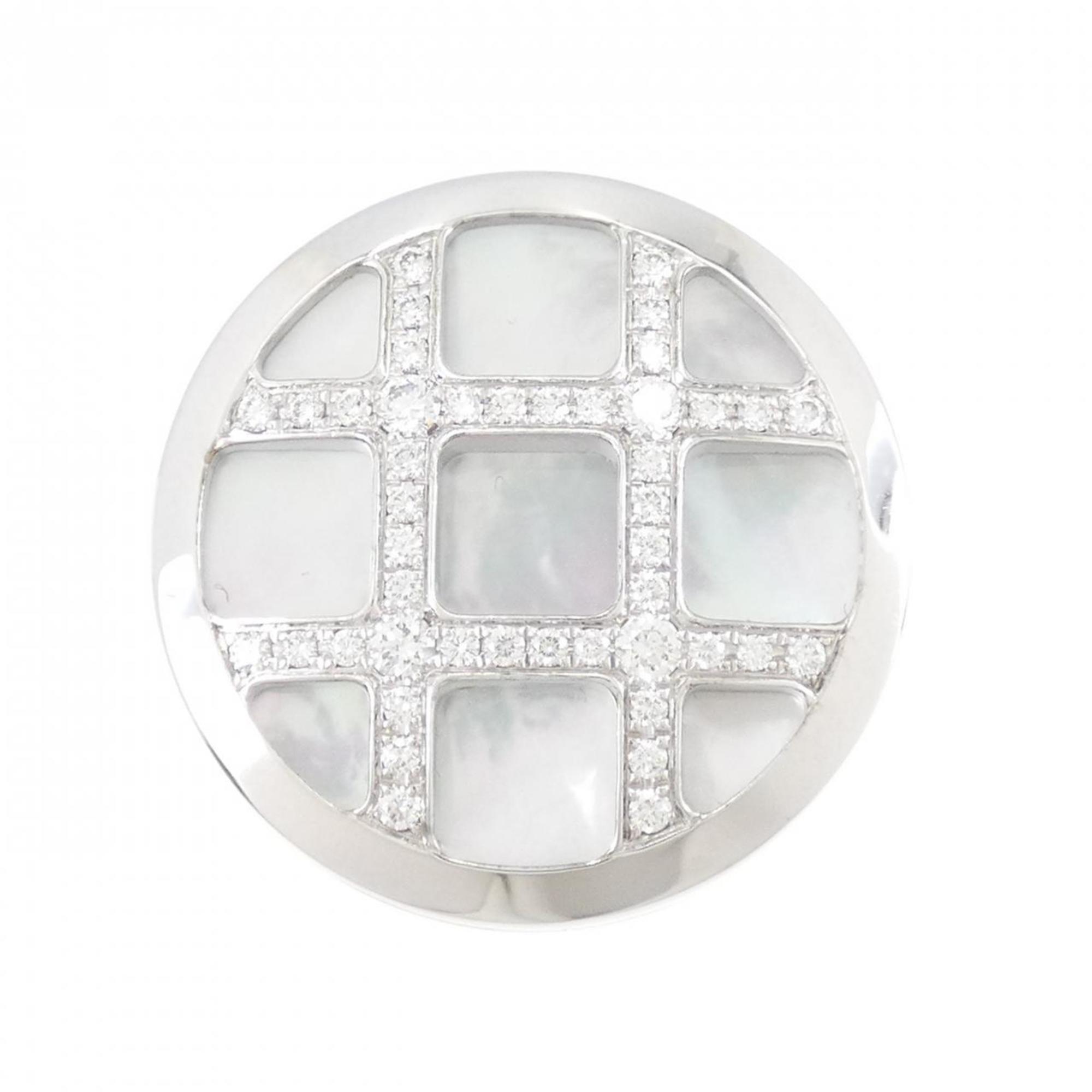 Ring 18K White Gold with Diamond and Mother of Pearl