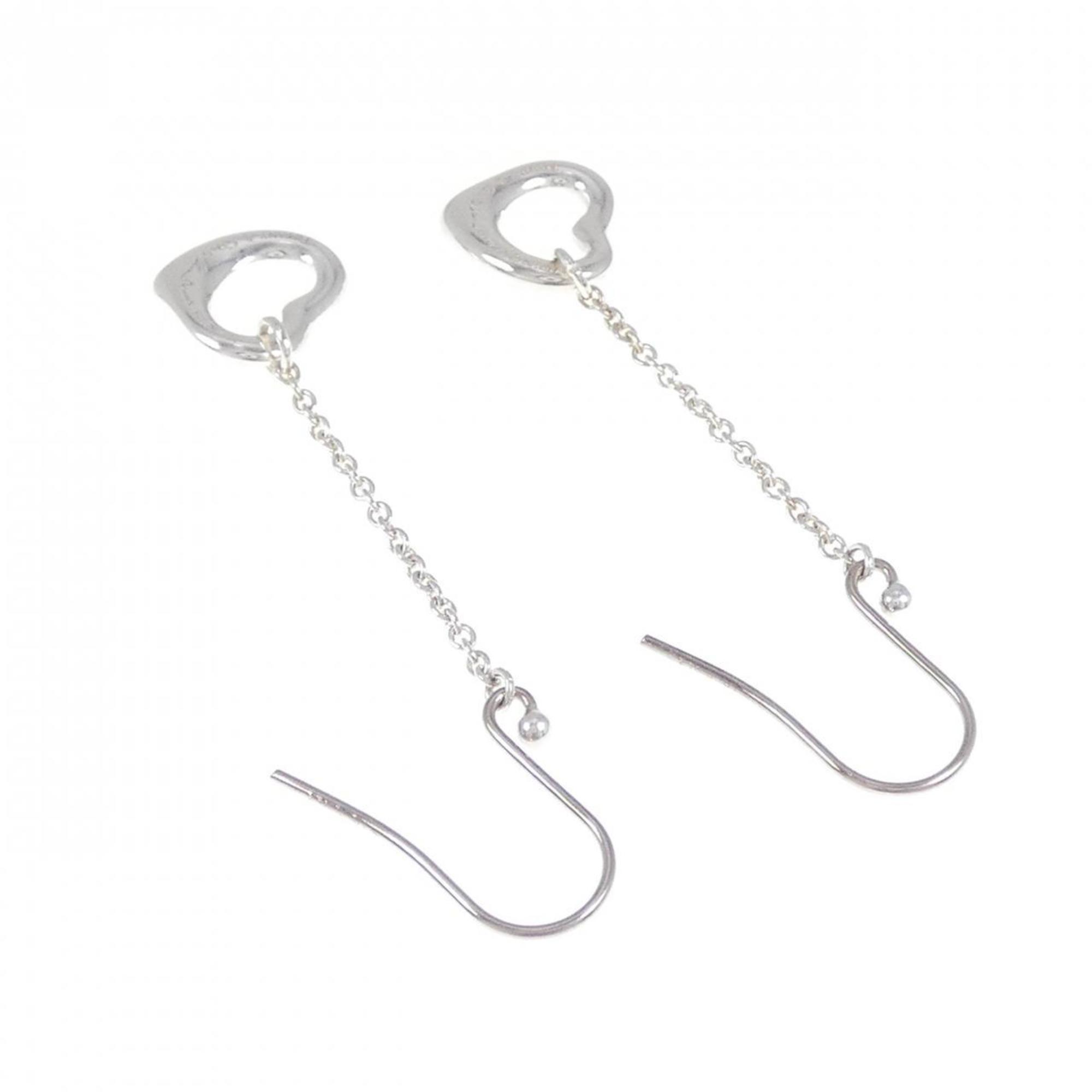 Open Heart Earrings Sterling Silver 40.4mm Sterling Silver