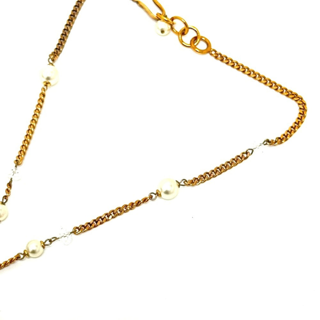 CC Logo Chain Pendant Necklace Gold-Tone Metal