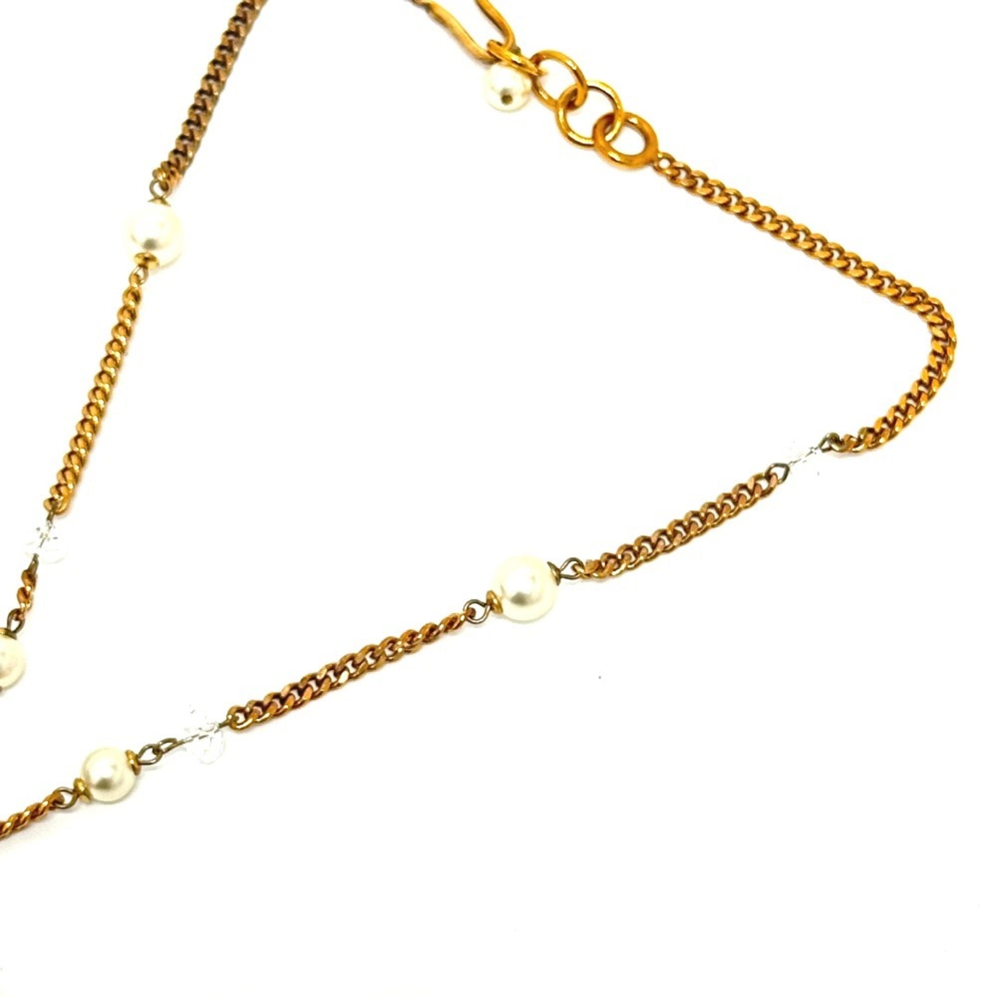 CC Logo Chain Pendant Necklace Gold-Tone Metal