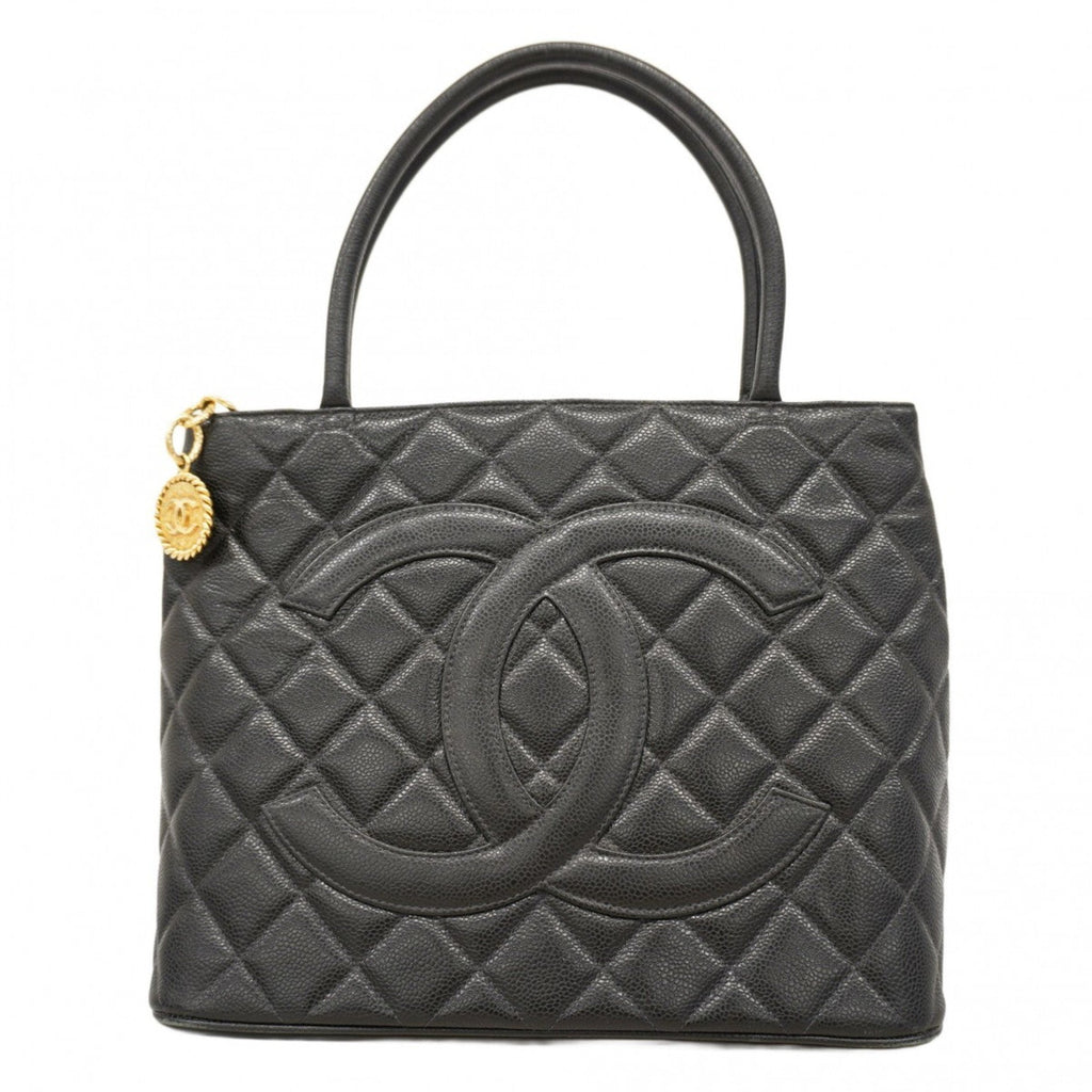 Medallion Tote Quilted Caviar