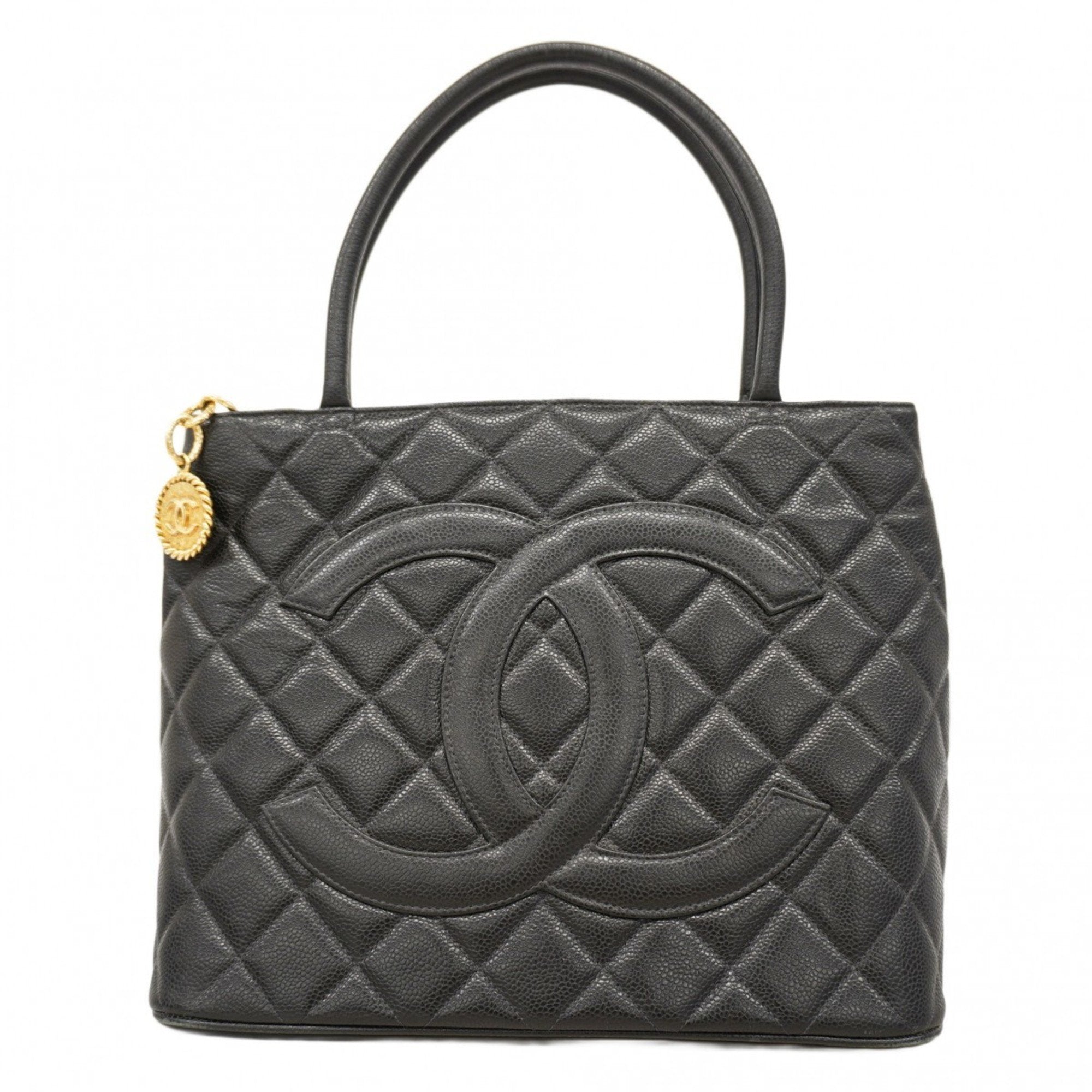 Medallion Tote Quilted Caviar