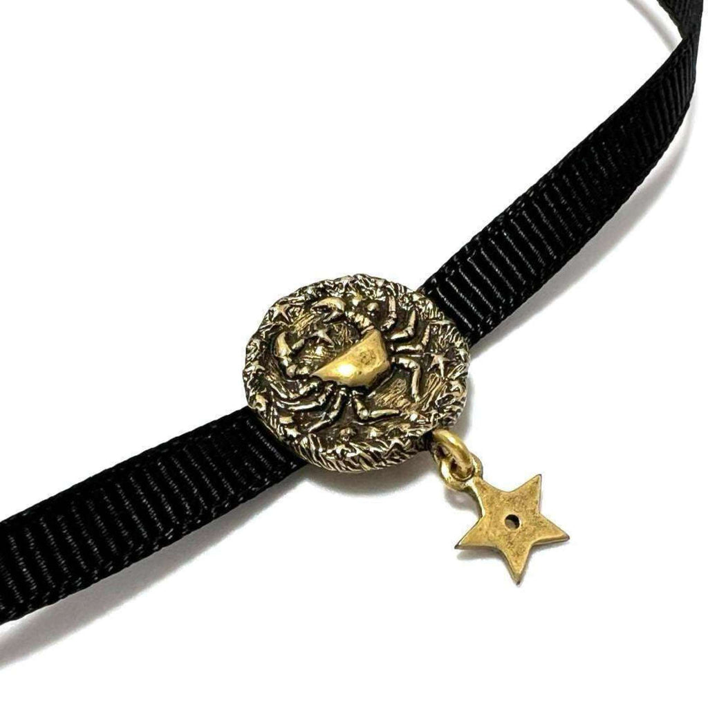 Zodiac Choker Necklace Metal and Nylon
