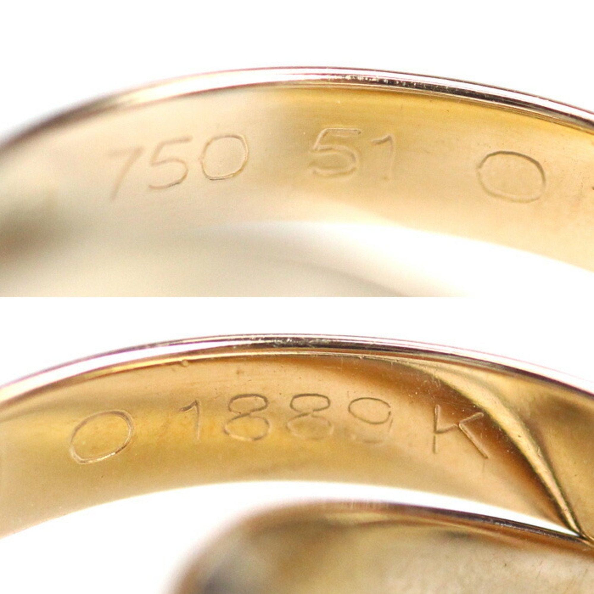 Vendome Louis Cartier Band Ring 18K Tricolor Gold