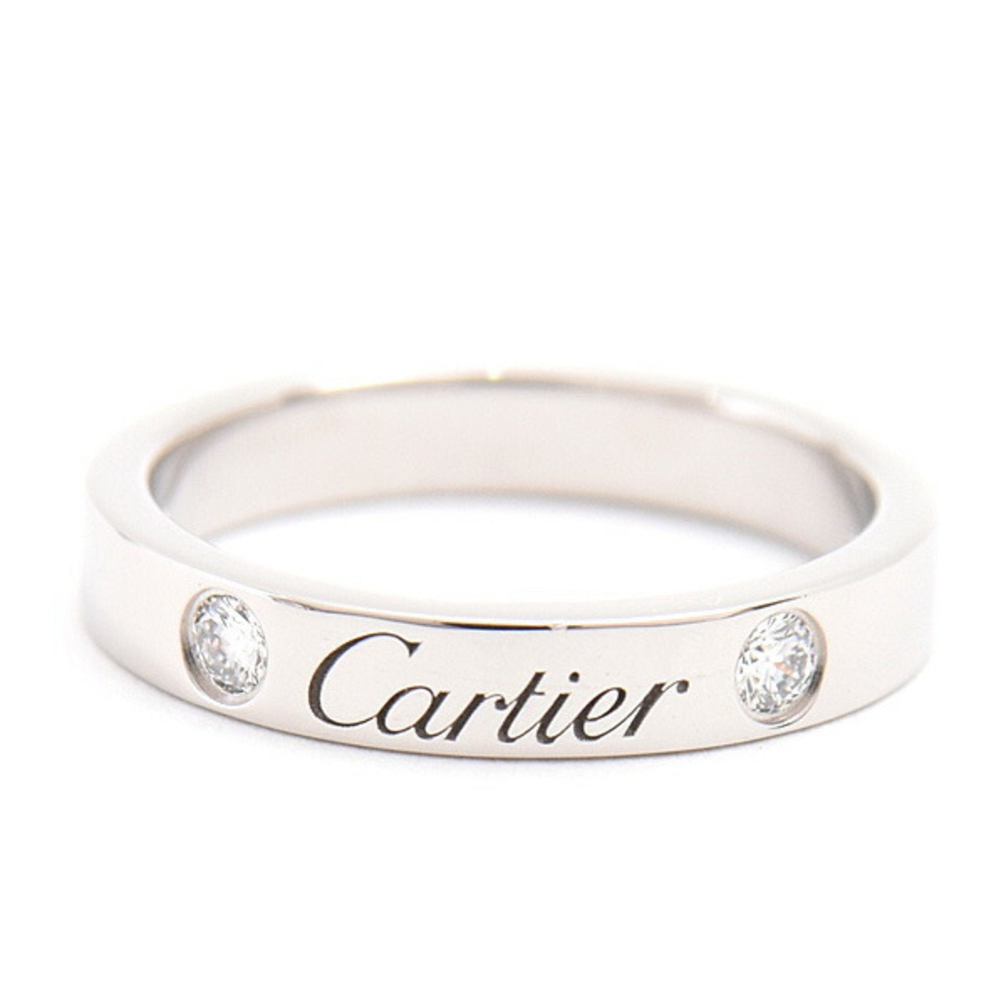 Engraved Band Ring Platinum with Diamond