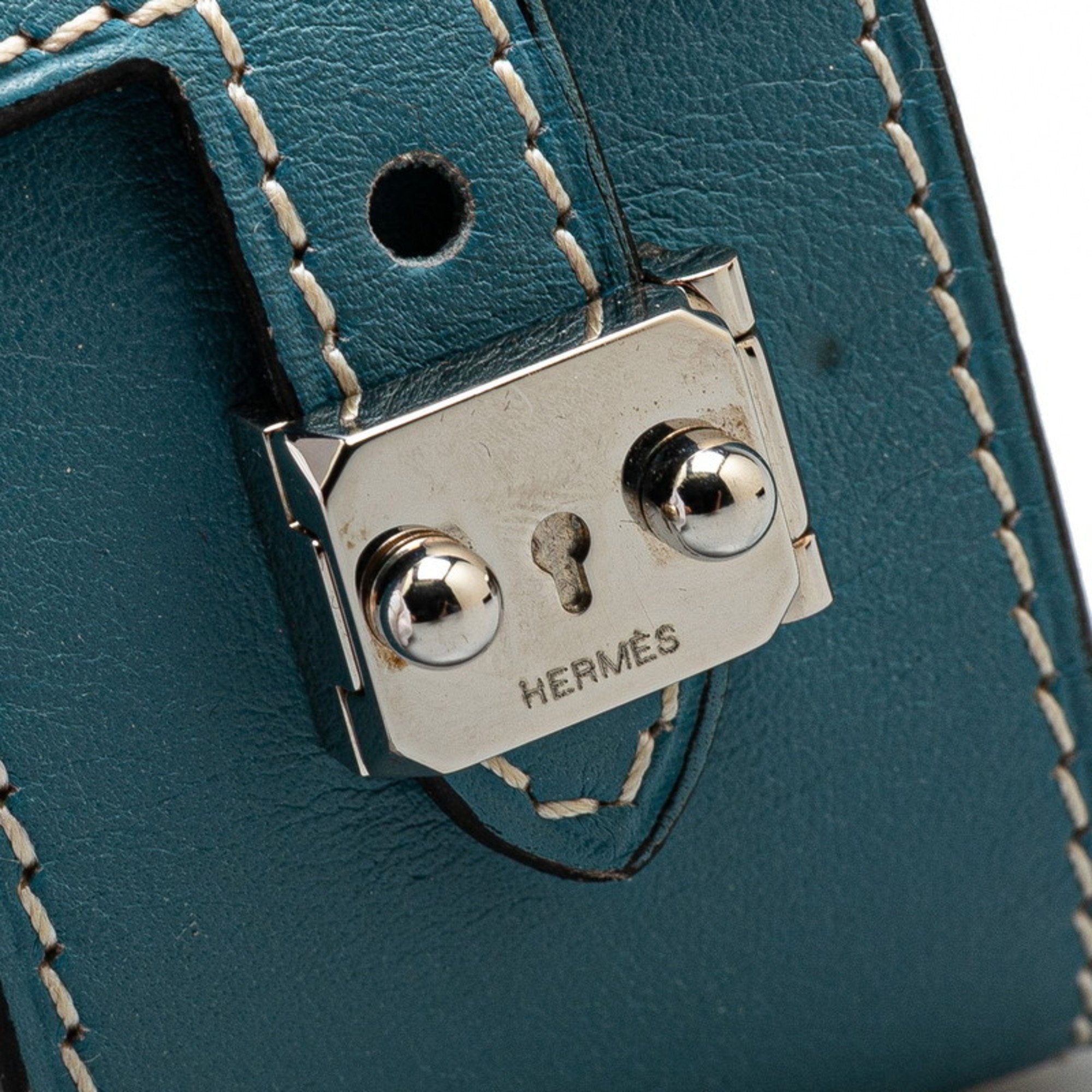 Sac A Depeche Bracelet Barenia Leather Blue