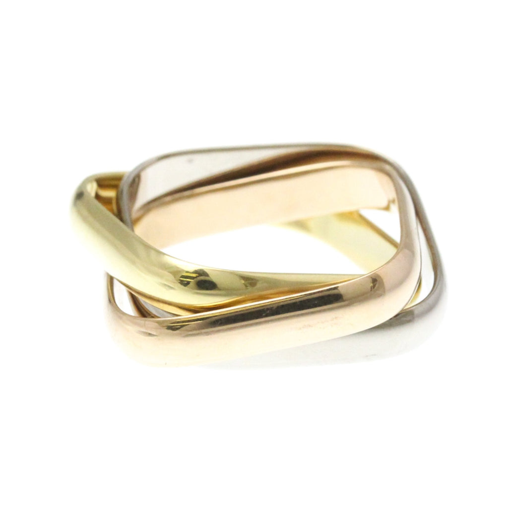 Vendome Louis Cartier Band Ring 18K Tricolor Gold