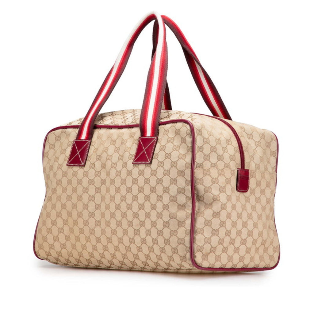 Web Carry On Duffle Bag GG Canvas Large