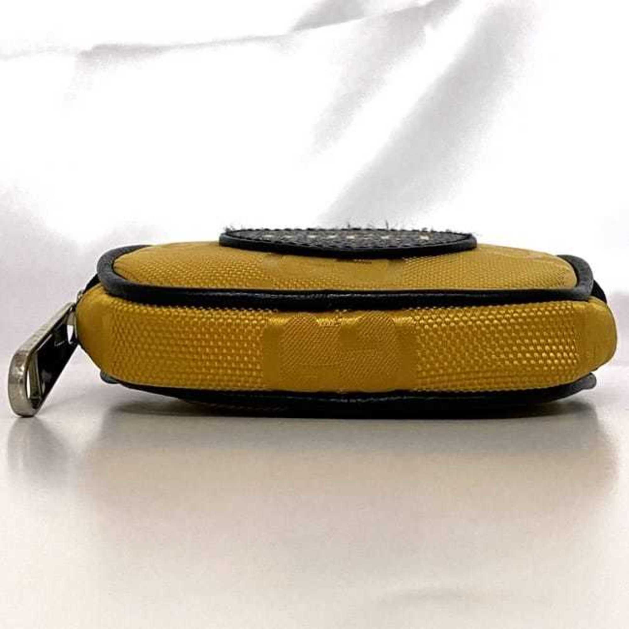 Charm Leather and Nylon Black and Yellow Handbag Charm