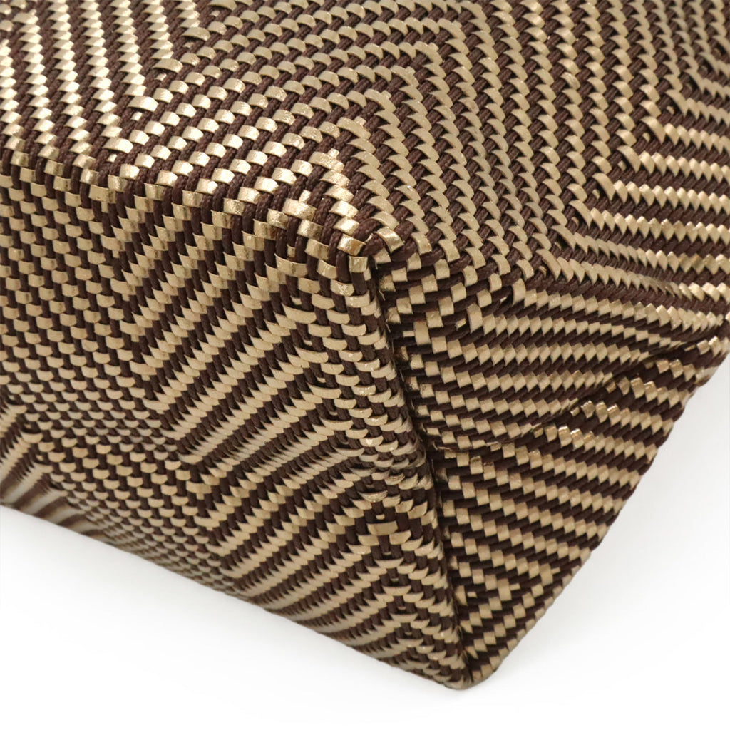 Chennai Tote Woven Leather and Canvas MM