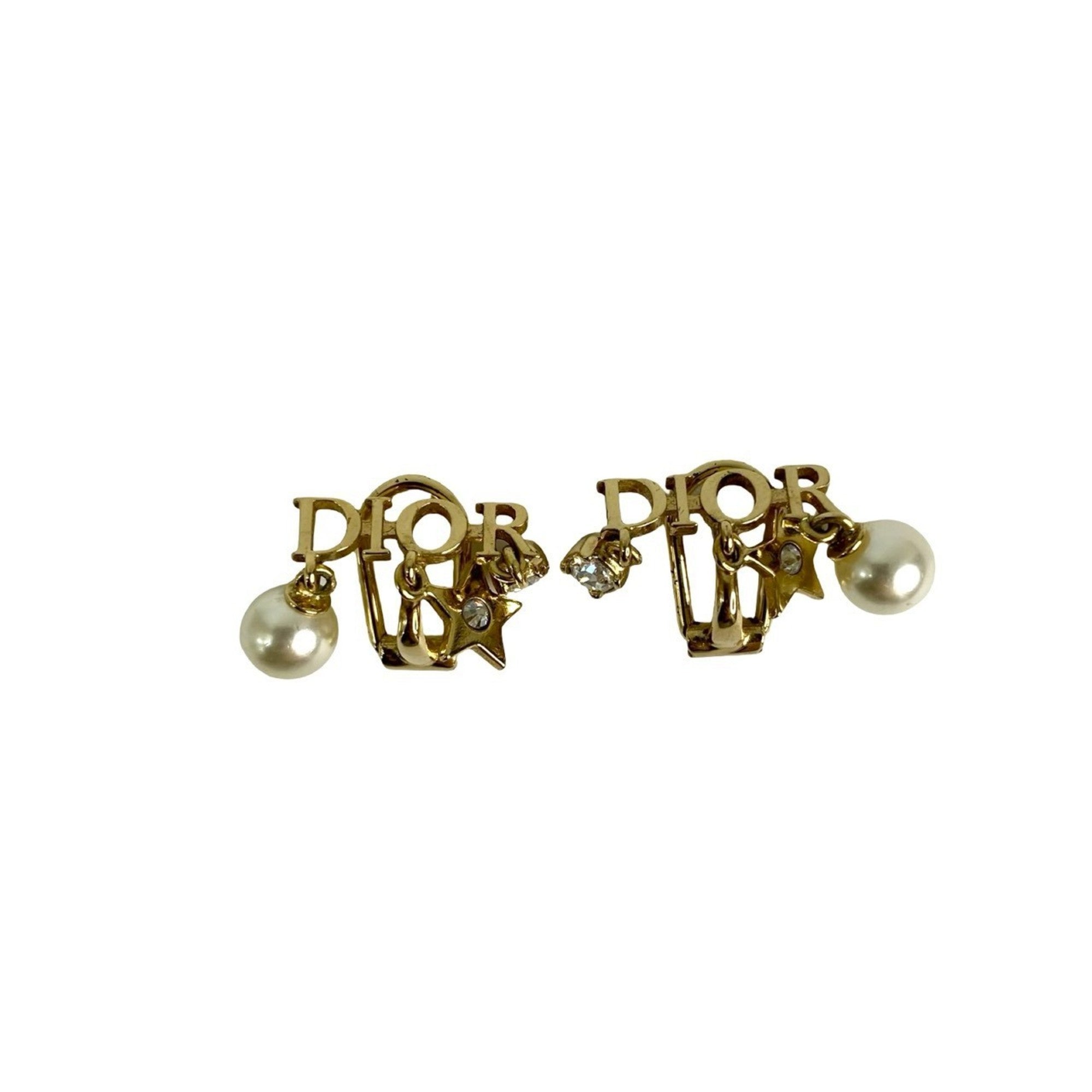 Earrings Pearl Gold-Tone Metal