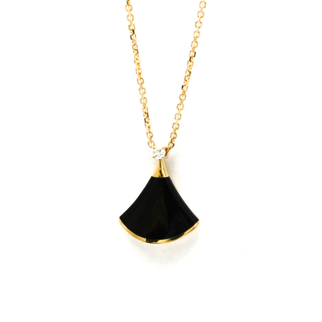 Diva Dream Pendant Necklace 18K Rose Gold with Diamond and Onyx