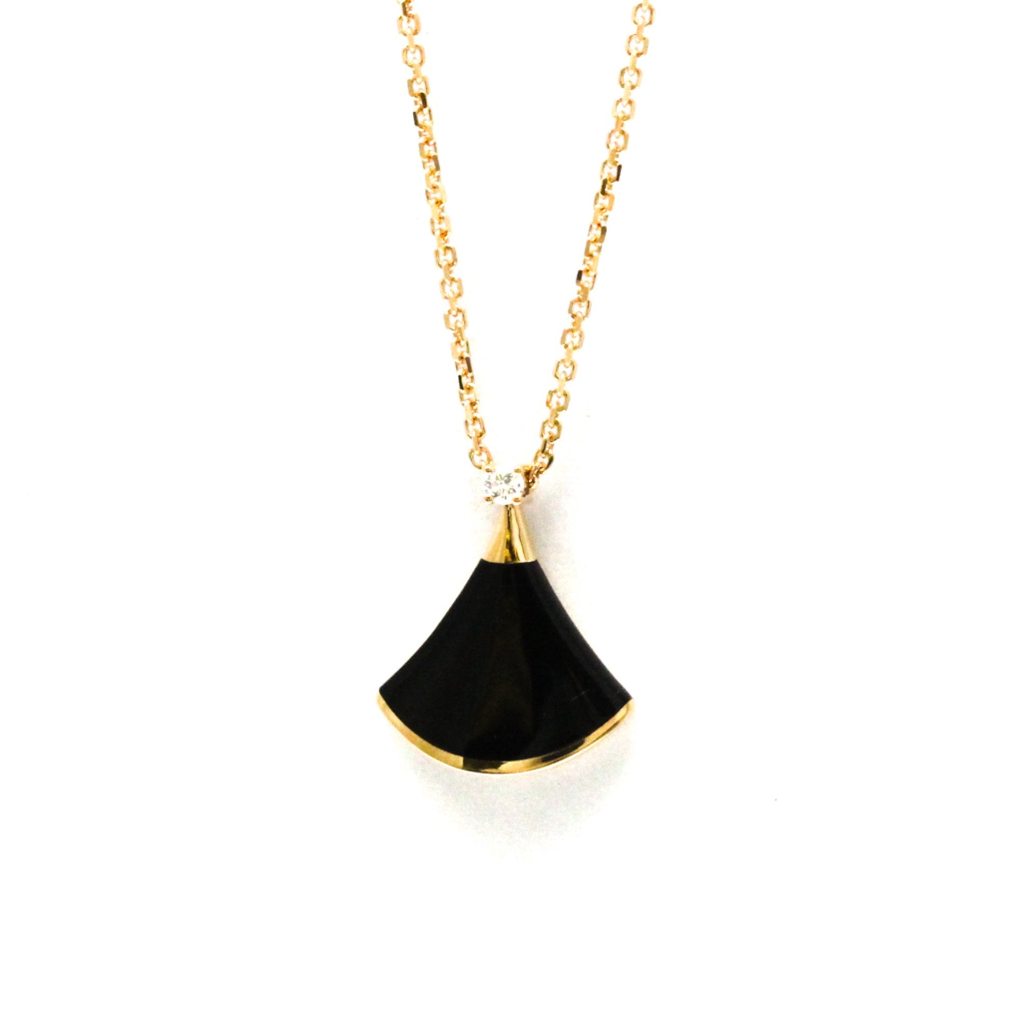 Diva Dream Pendant Necklace 18K Rose Gold with Diamond and Onyx