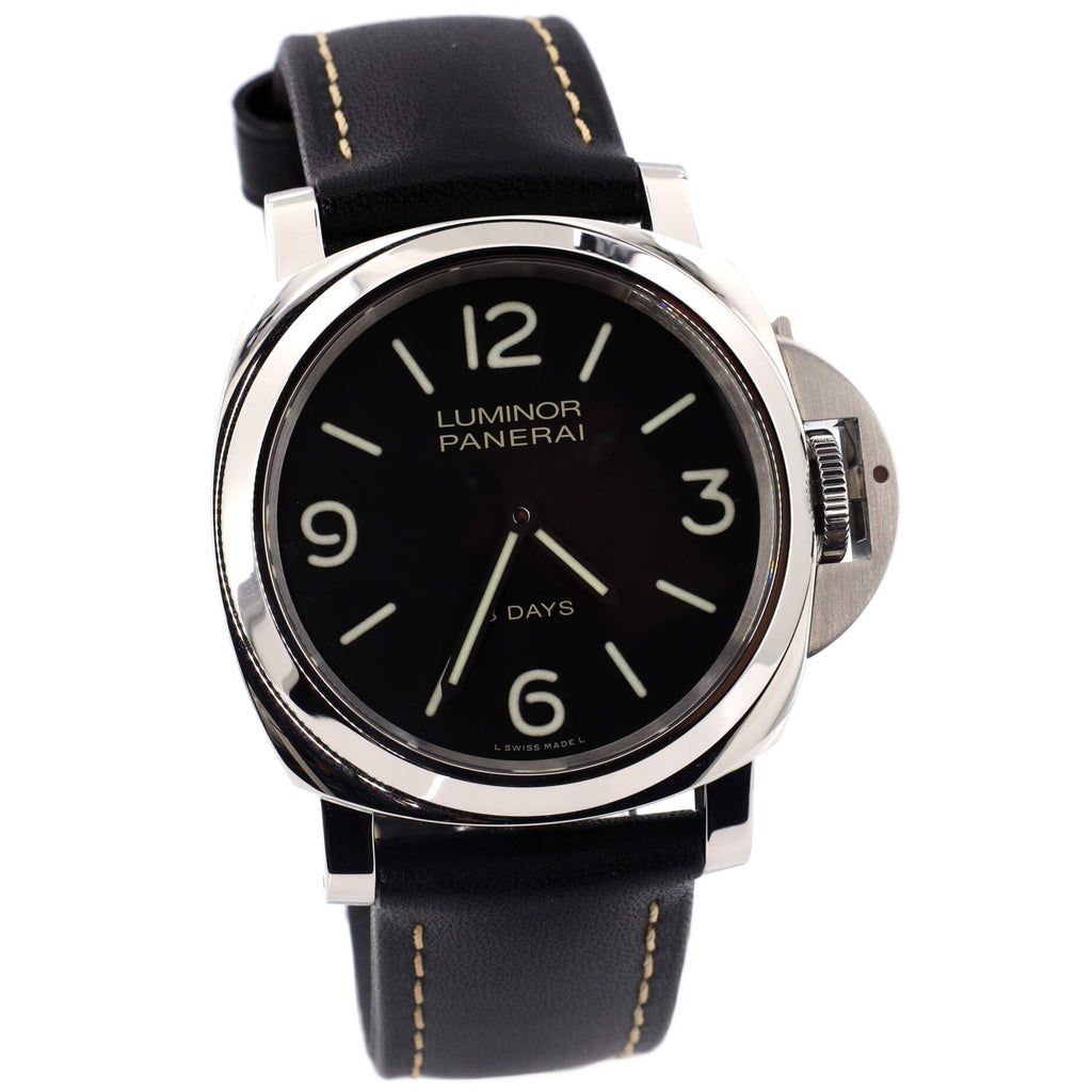 Luminor Base 8 Days Acciaio Manual Watch Stainless Steel with Leather and Rubber 44