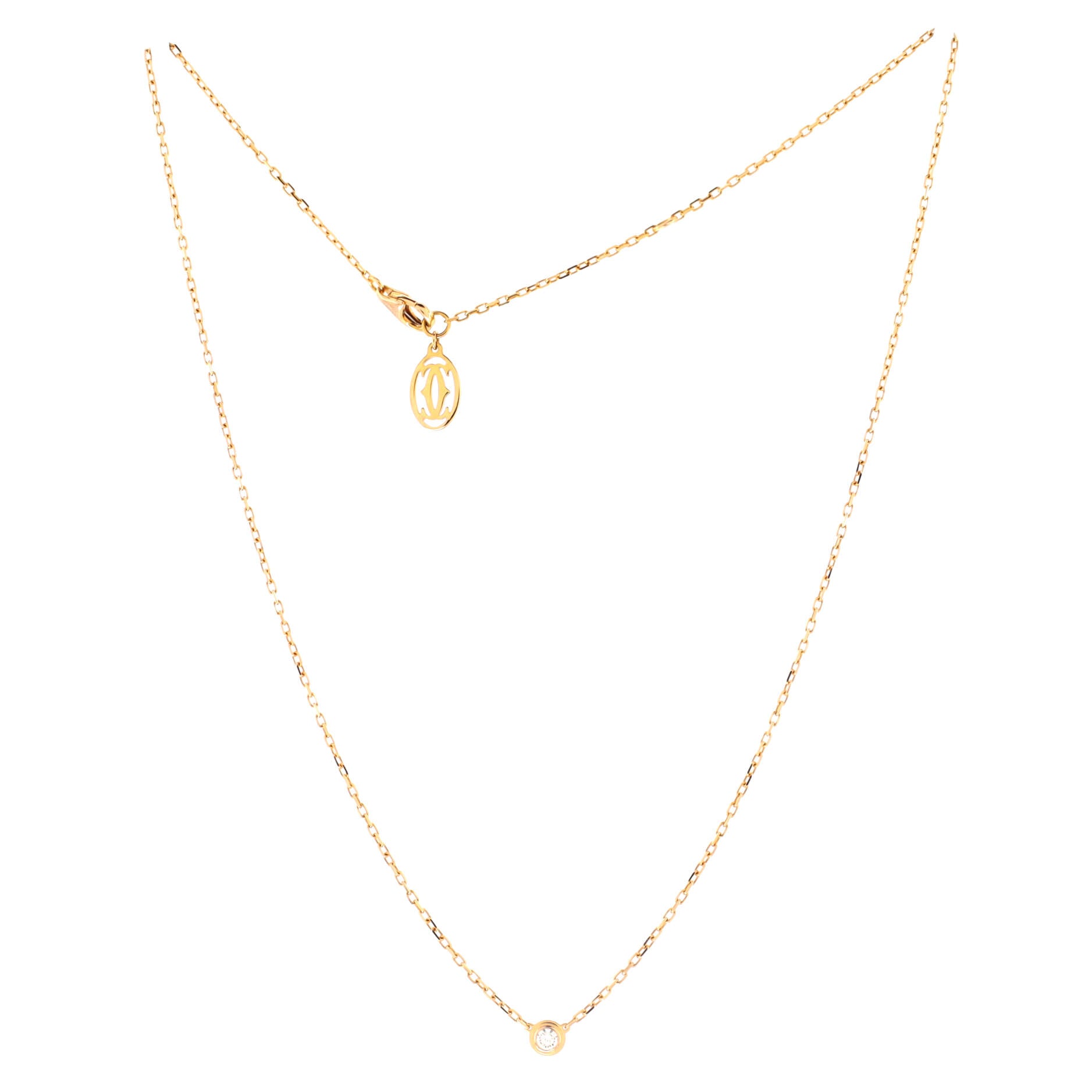 Diamants Legers Pendant Necklace 18K Yellow Gold with Diamond Small