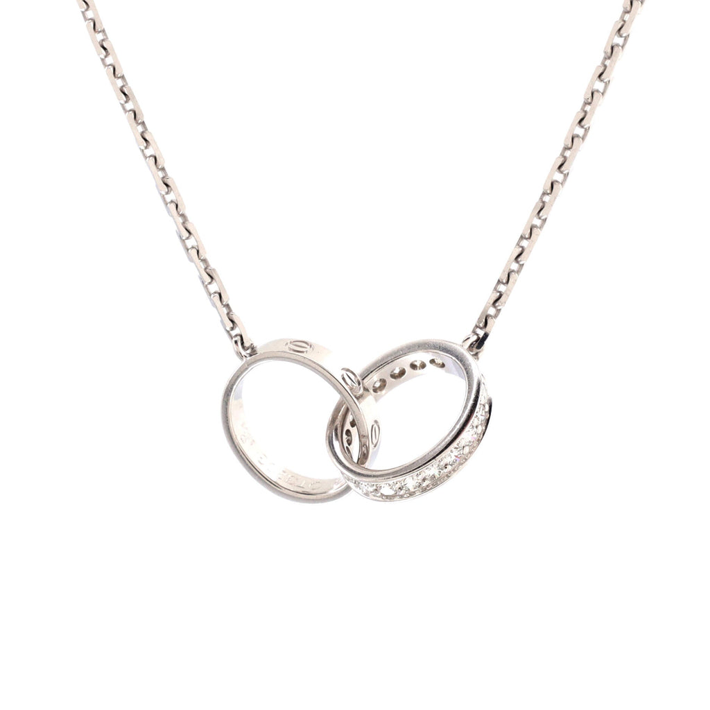 Love Interlocking Necklace 18K White Gold and Diamonds