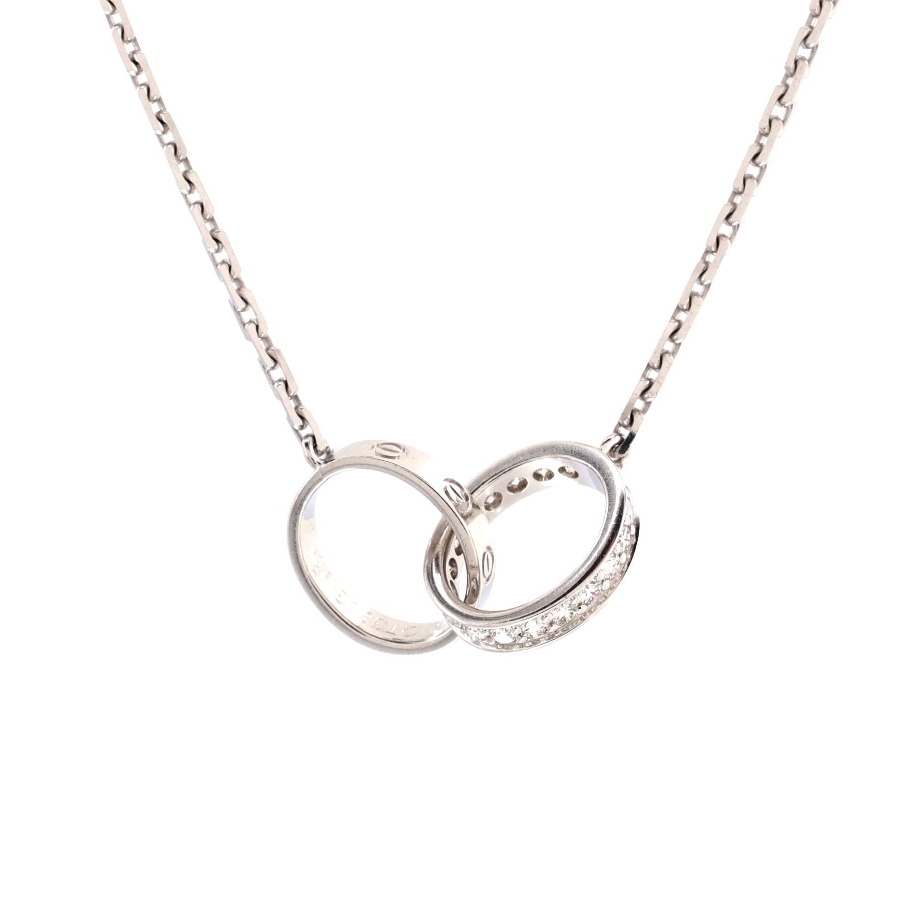 Love Interlocking Necklace 18K White Gold and Diamonds