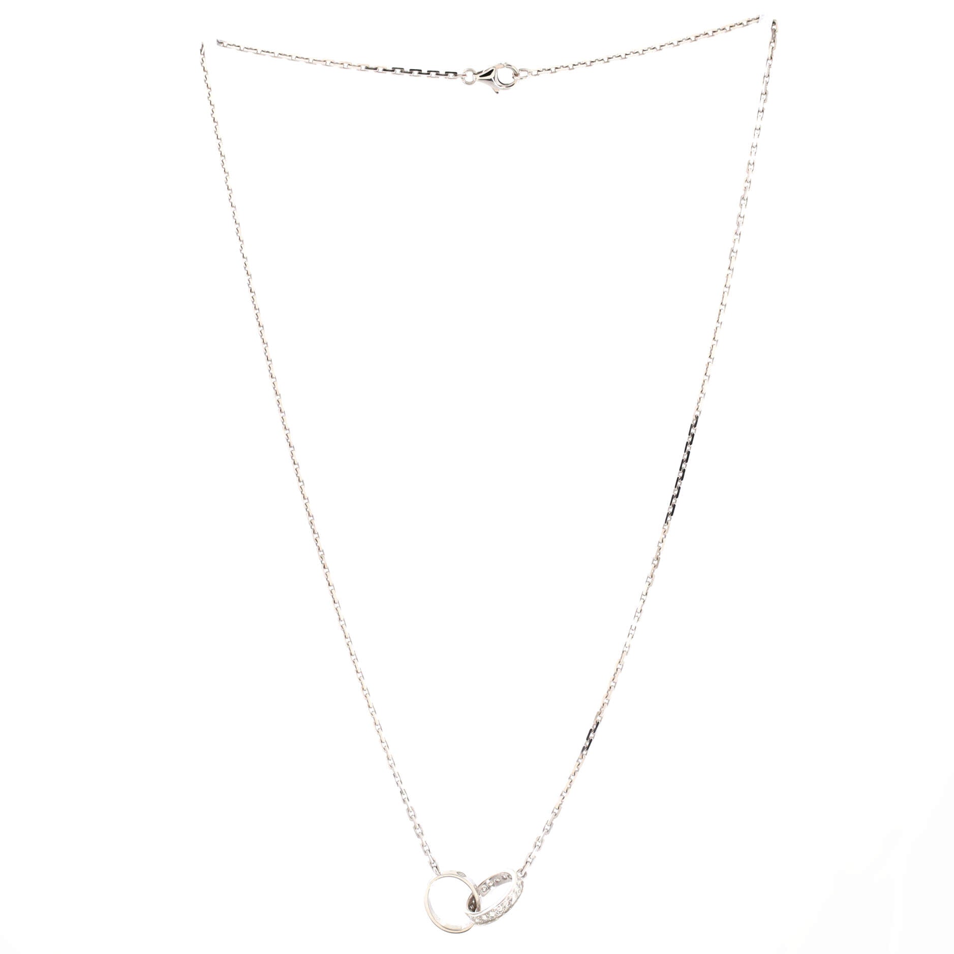 Love Interlocking Necklace 18K White Gold and Diamonds